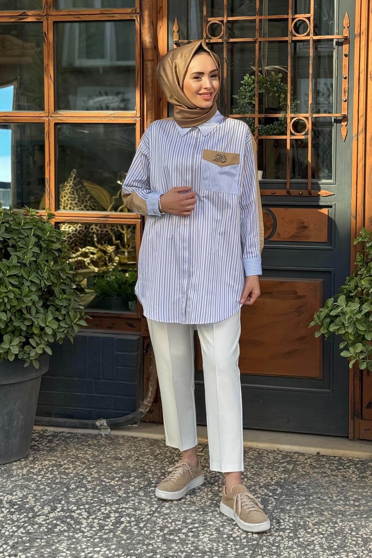 moodbasic Gömlek MB11.248 Latte