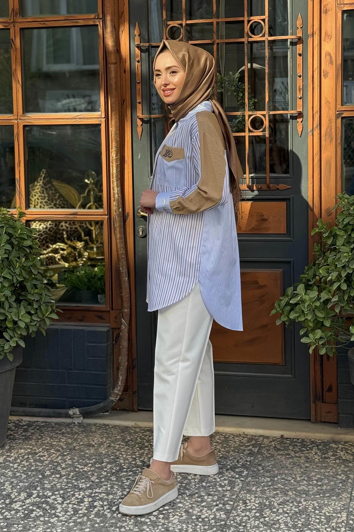 moodbasic Gömlek MB11.248 Latte