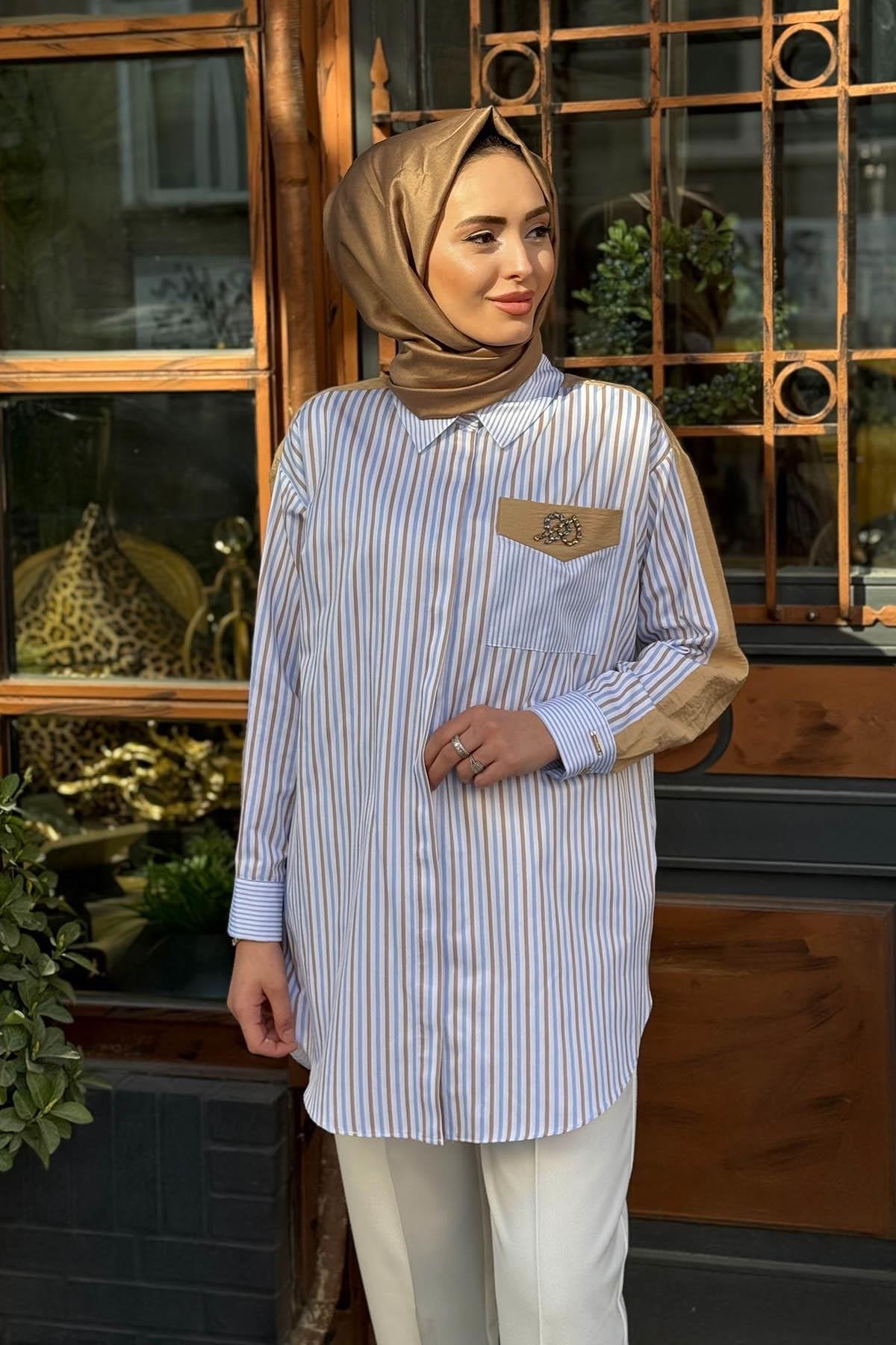 moodbasic Gömlek MB11.248 Latte