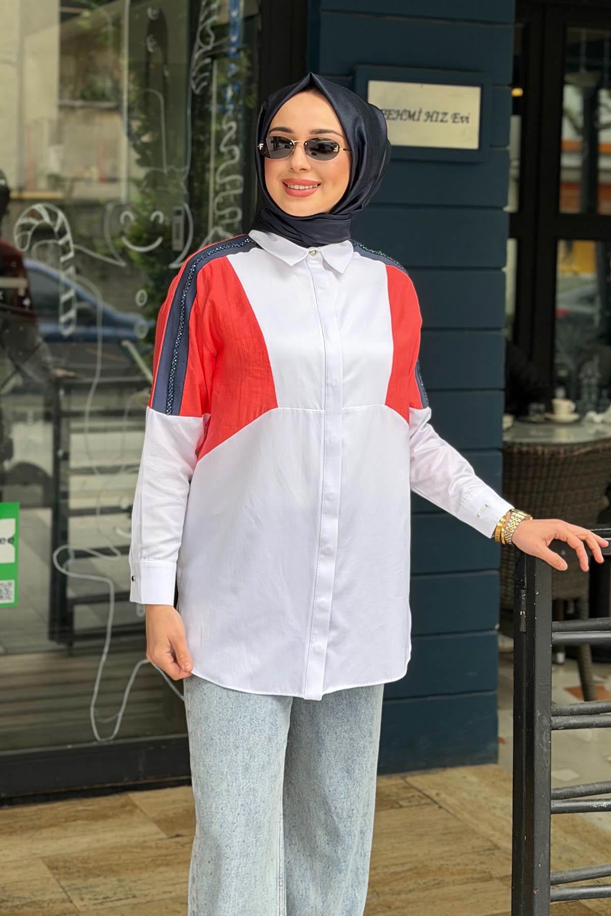 Moodbasic Gömlek MB11.303 Nar Çiçeği