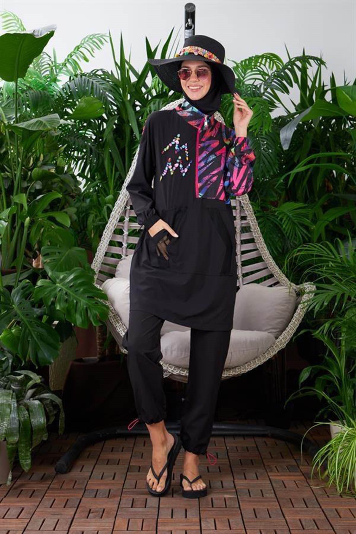 Moodbasic Haşema SW36.257 Siyah - Fuşya