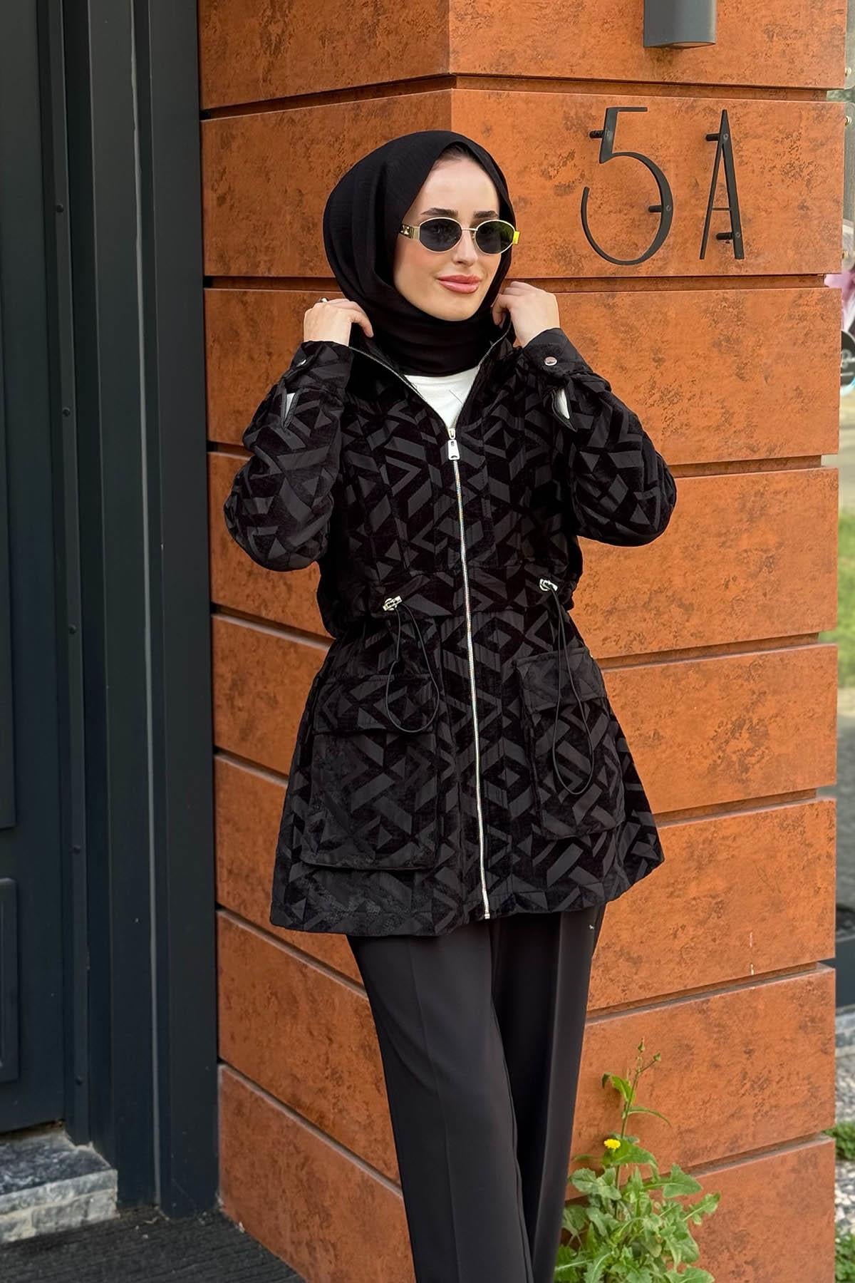 Moodbasic Jakar Desenli Kap MB15.164 Siyah