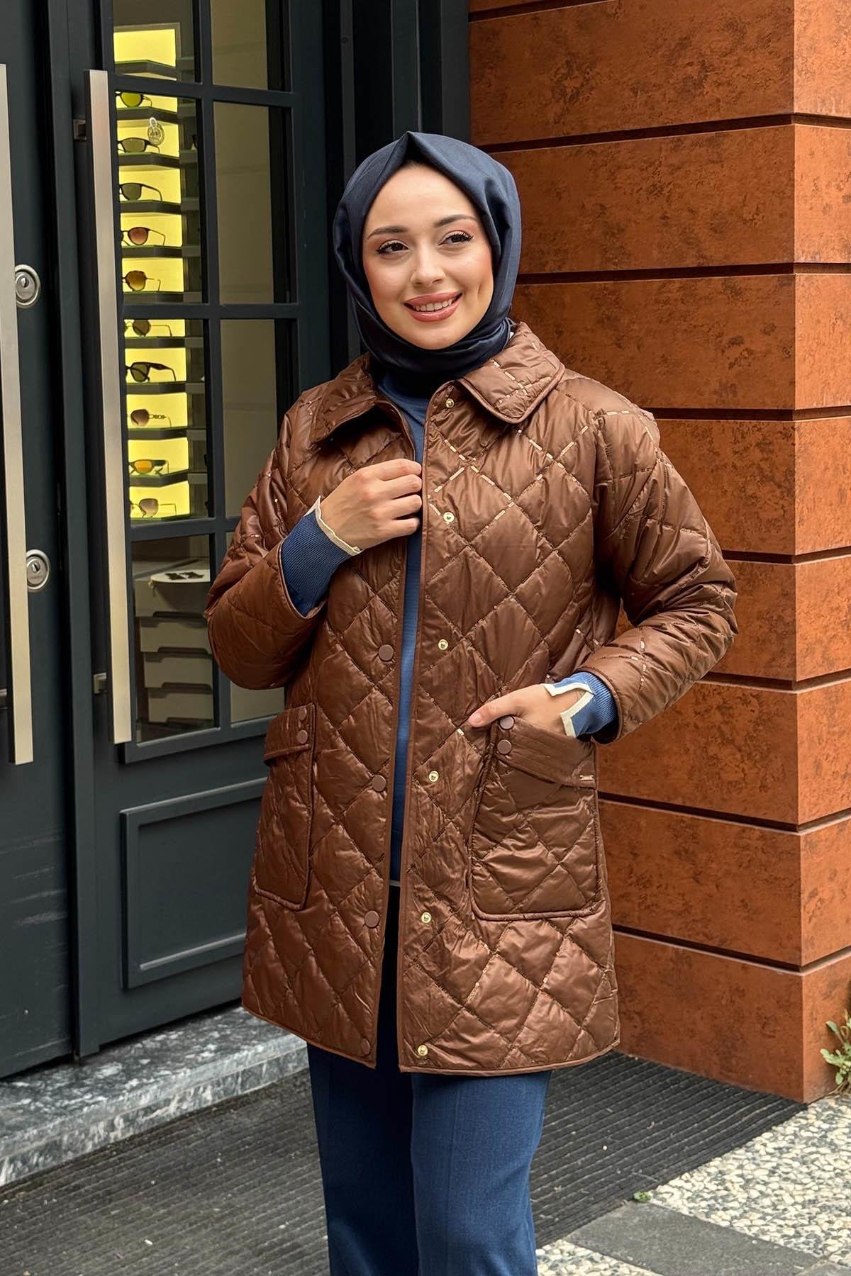 Moodbasic Kapitone Mont MB15.167 Fındık