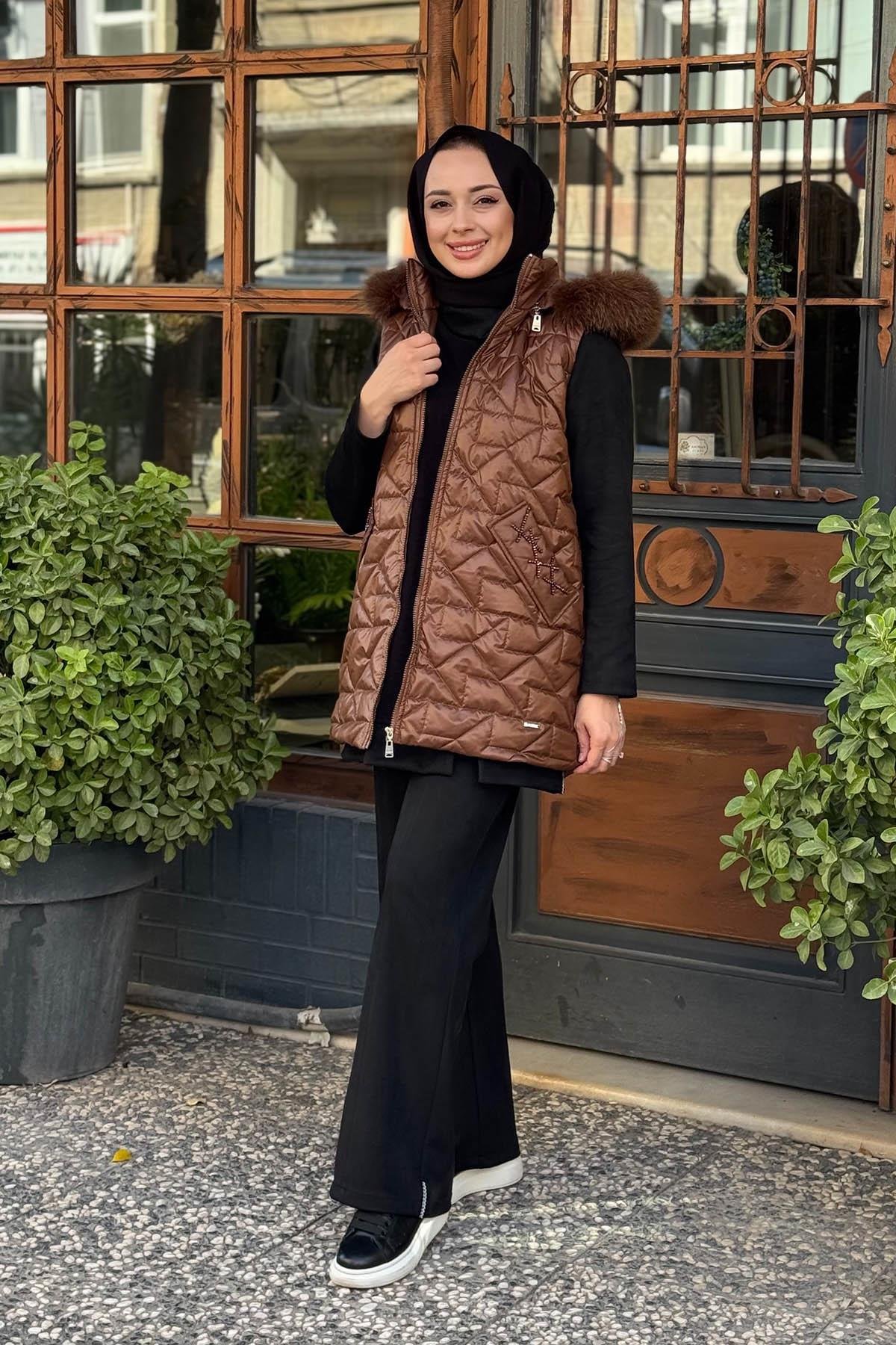 Moodbasic Kapitone Yelek MB28.77 Fındık