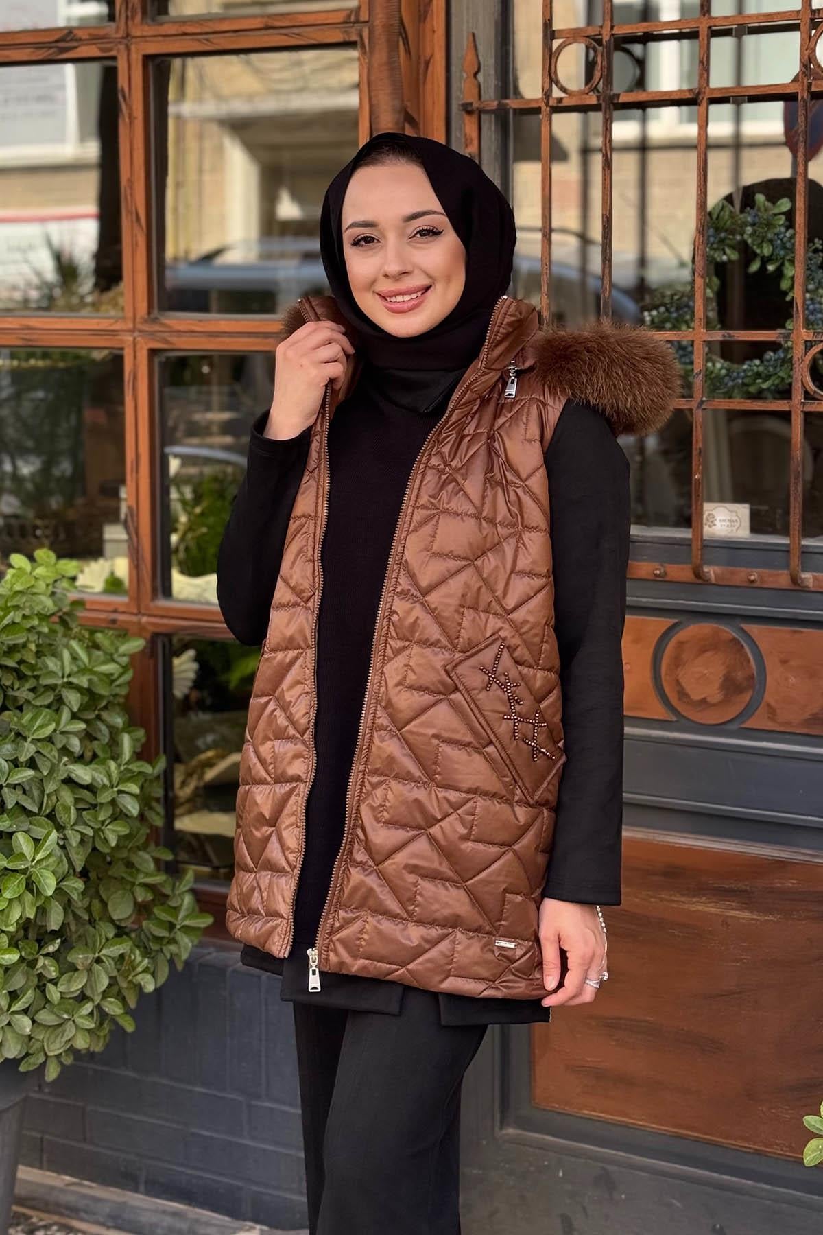 Moodbasic Kapitone Yelek MB28.77 Fındık