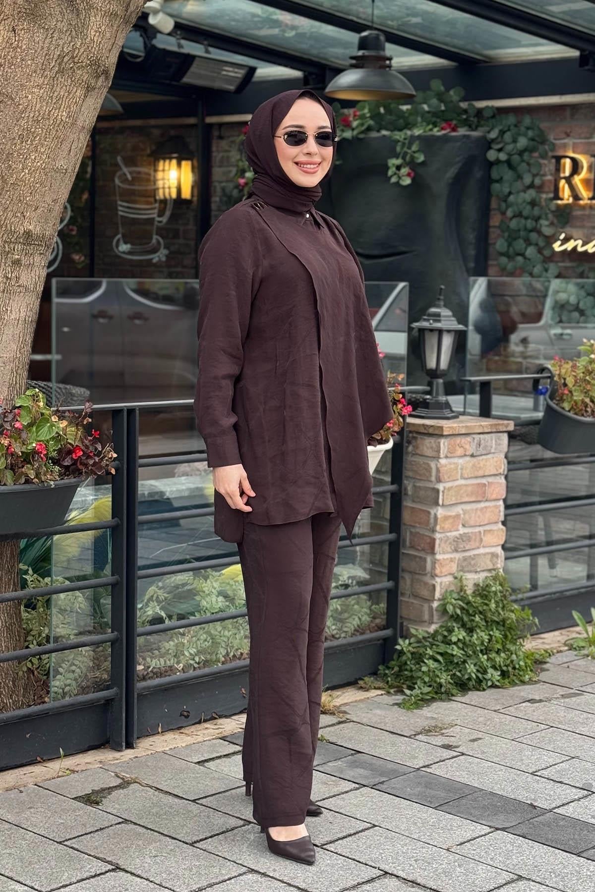 Moodbasic Pantolonlu Takım MA24.43 Çikolata