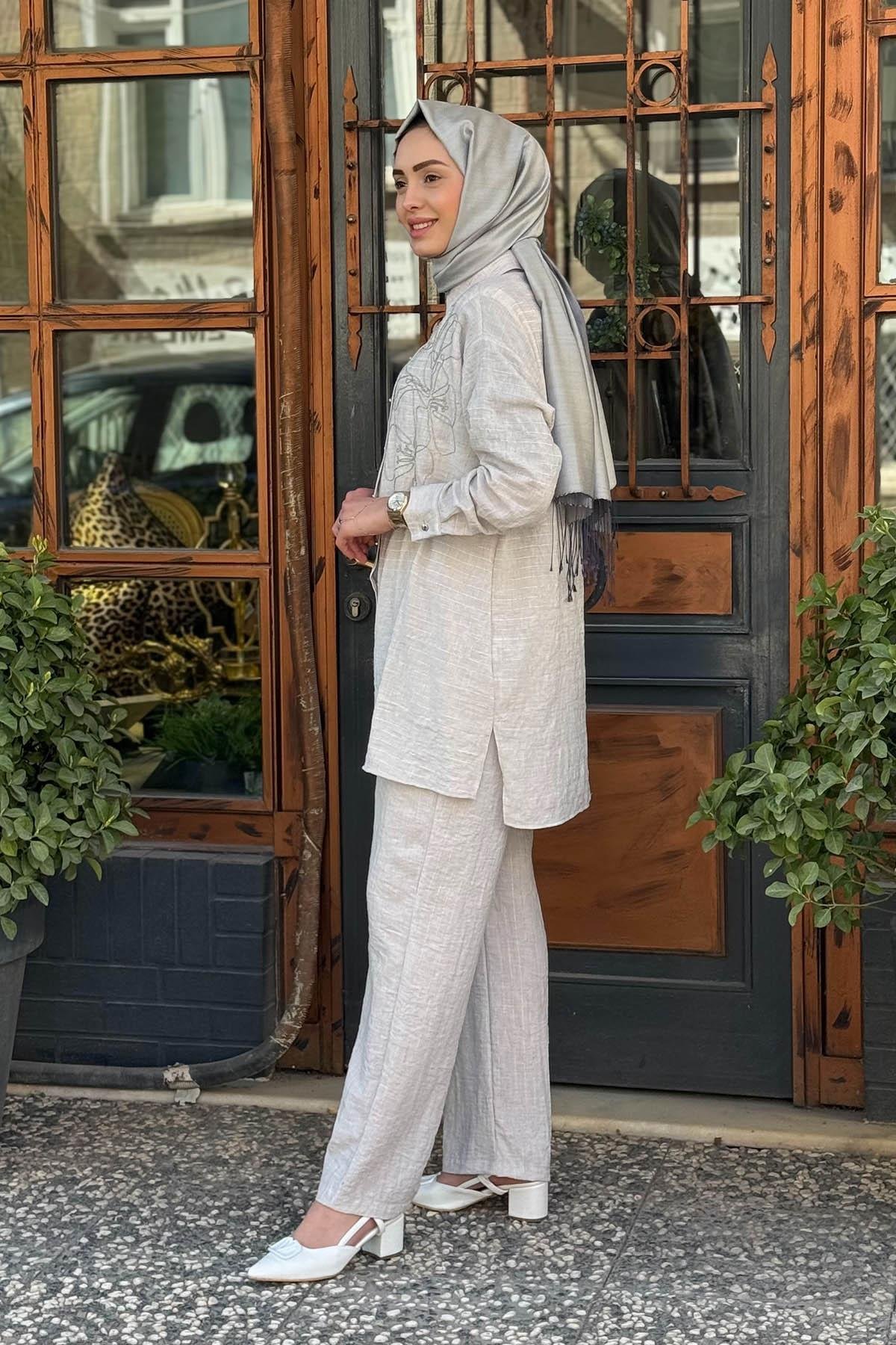 Moodbasic Pantolonlu Takım MA24.03 Taş