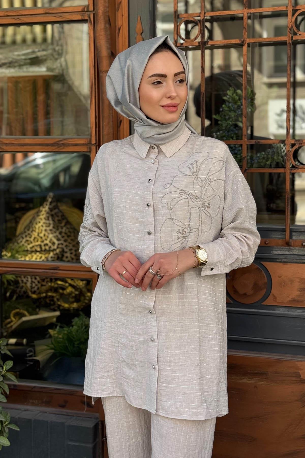 Moodbasic Pantolonlu Takım MA24.03 Taş