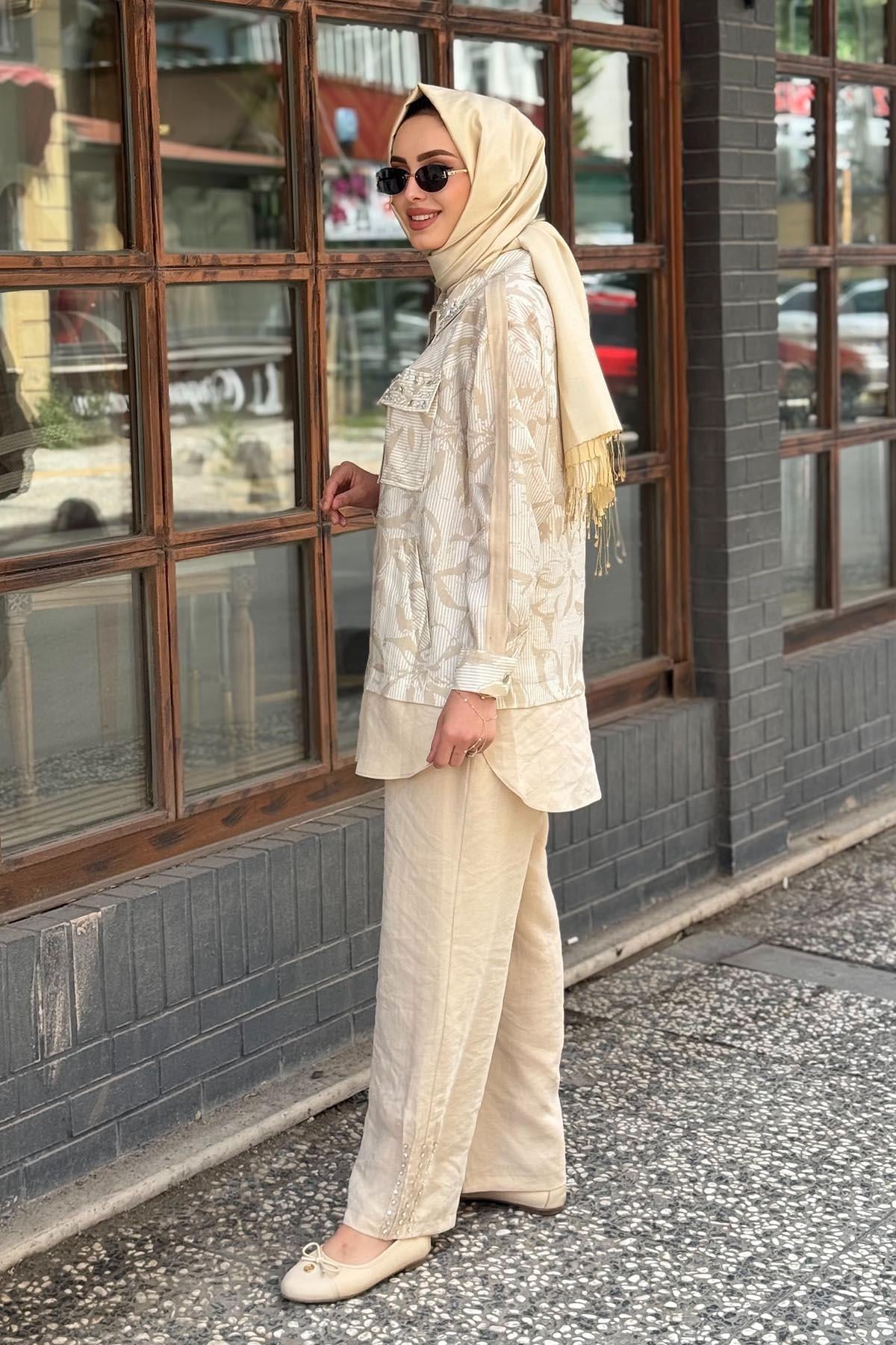 Moodbasic Pantolonlu Takım MA24.23 Bej