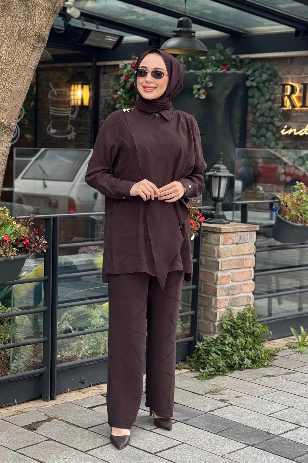 Moodbasic Pantolonlu Takım MA24.43 Çikolata