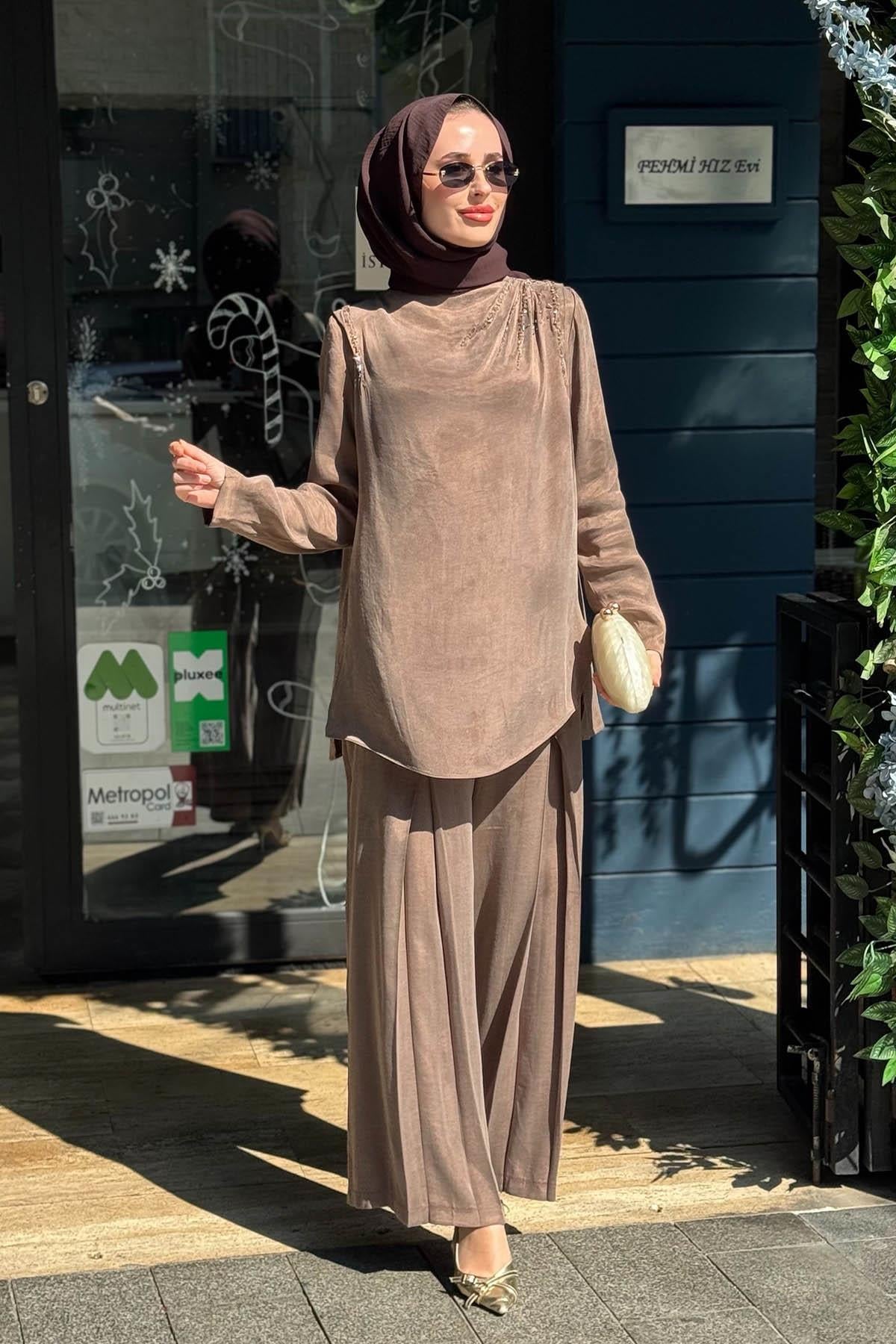 Moodbasic Pantolonlu Takım MA24.48 Çikolata