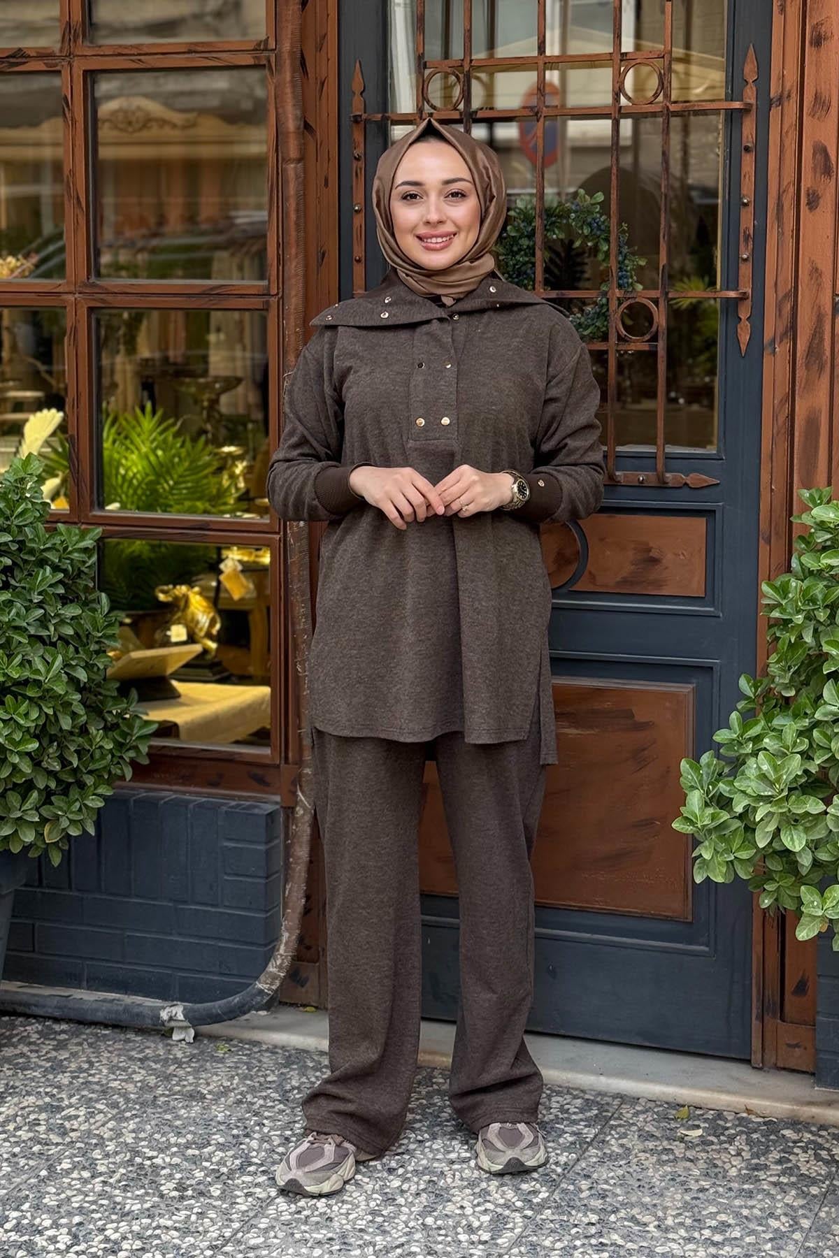 Moodbasic Pantolonlu Takım MA24.41 Kahve