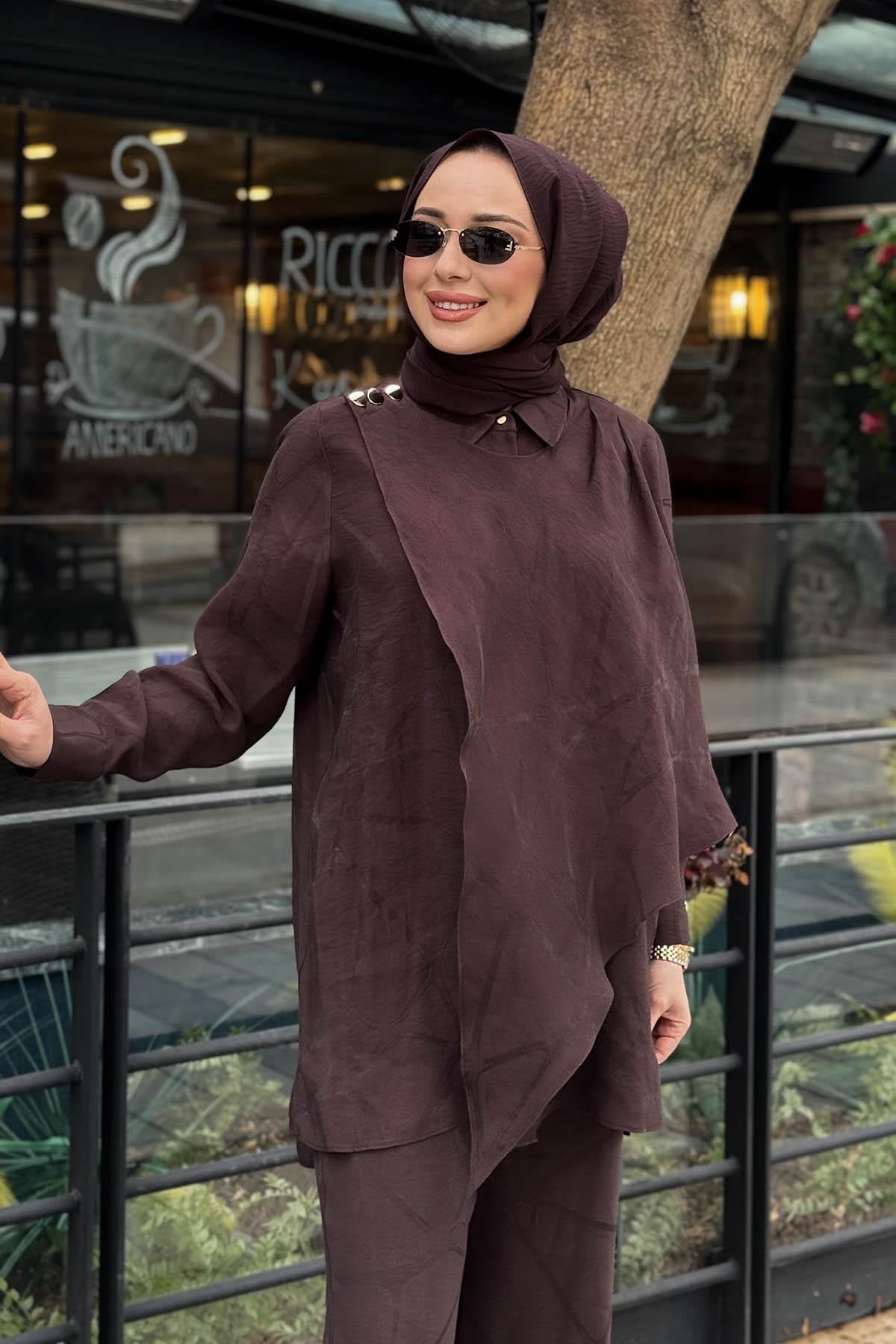 Moodbasic Pantolonlu Takım MA24.43 Çikolata