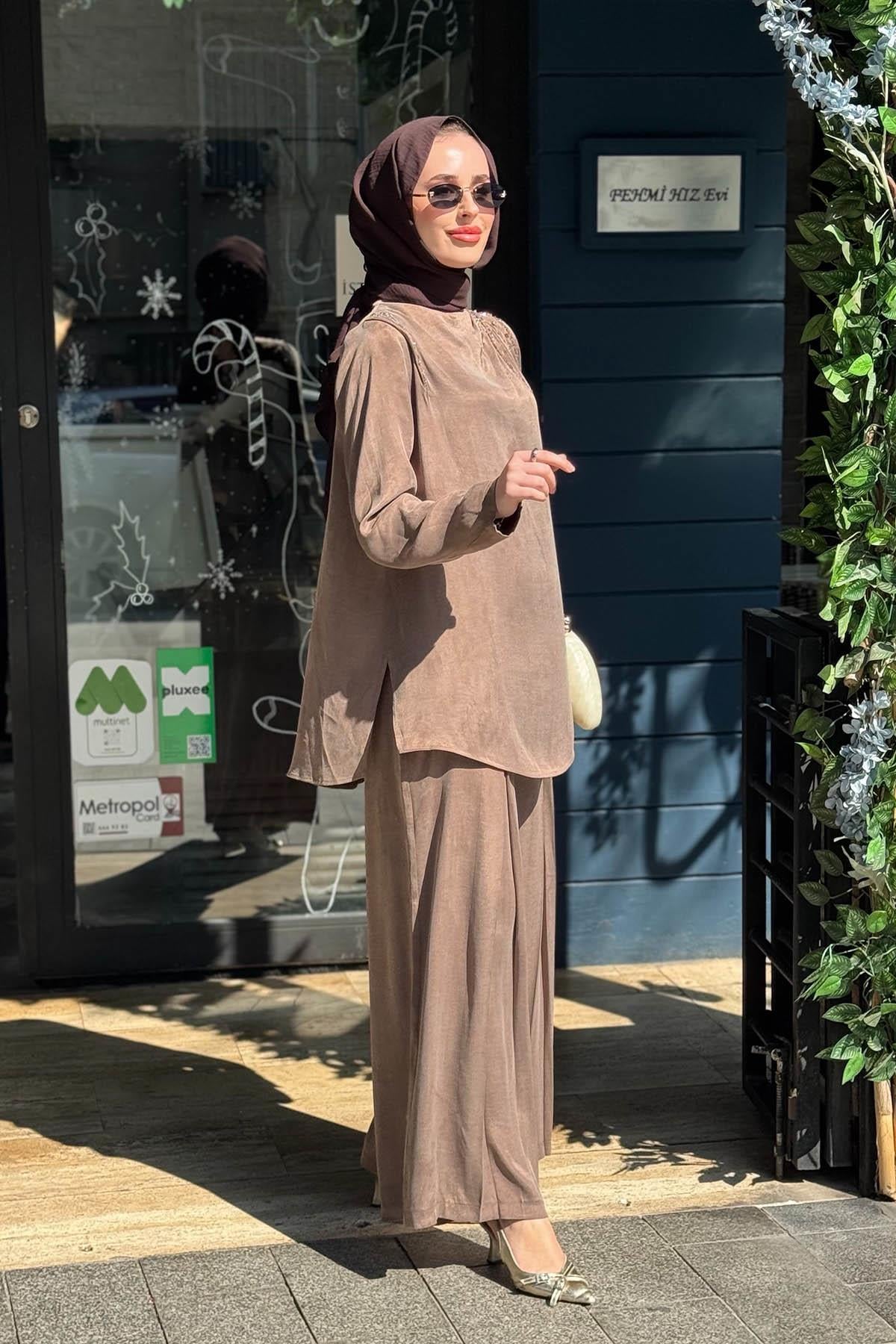 Moodbasic Pantolonlu Takım MA24.48 Çikolata