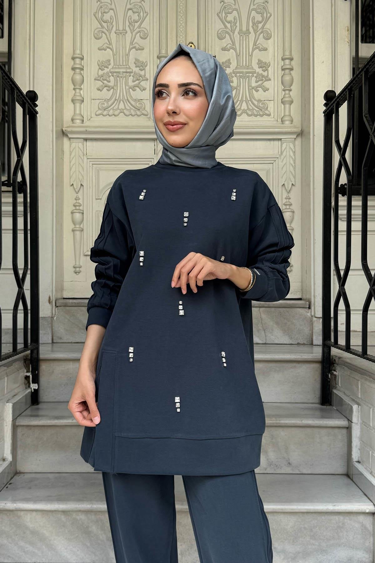 Moodbasic Pantolonlu Takım MB24.703 Duman Mavi