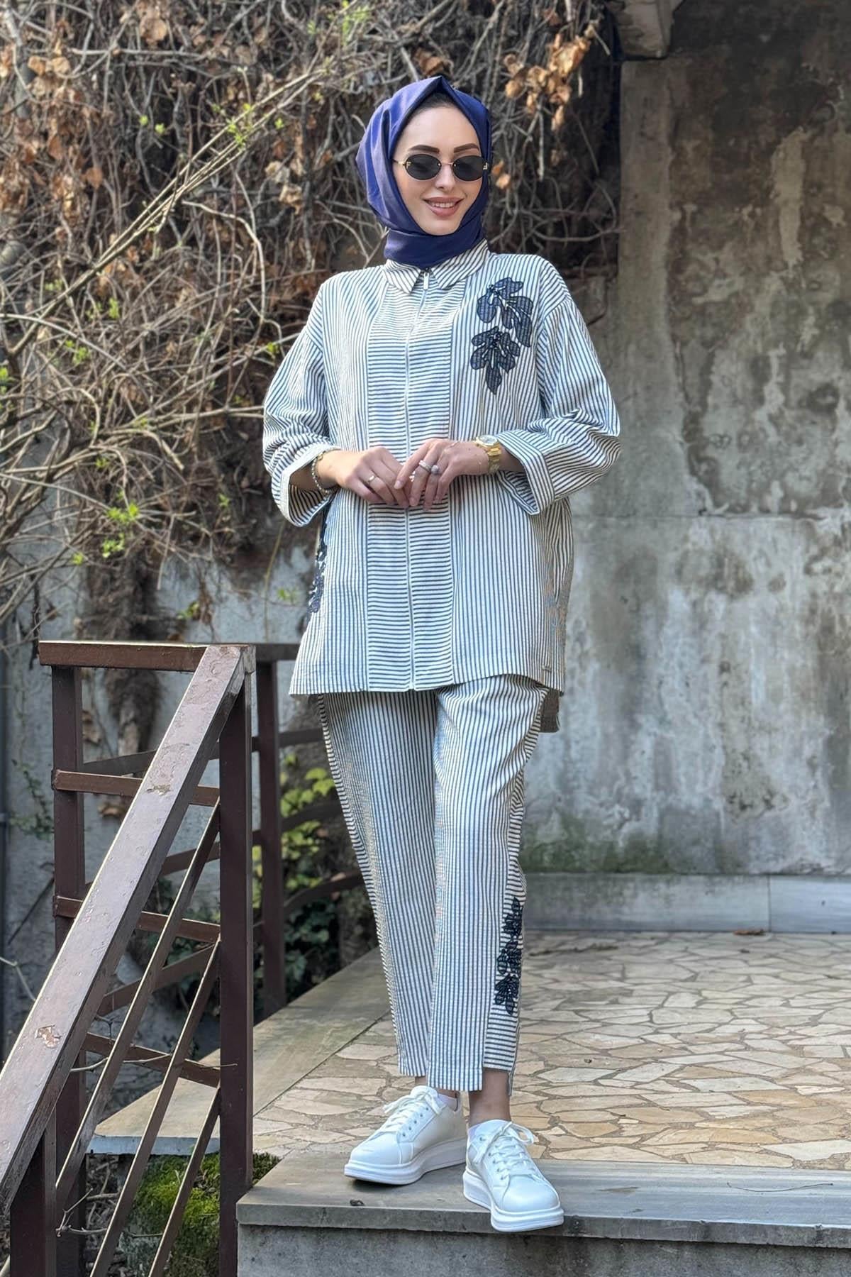 Moodbasic Pantolonlu Takım MB24.653 Lacivert