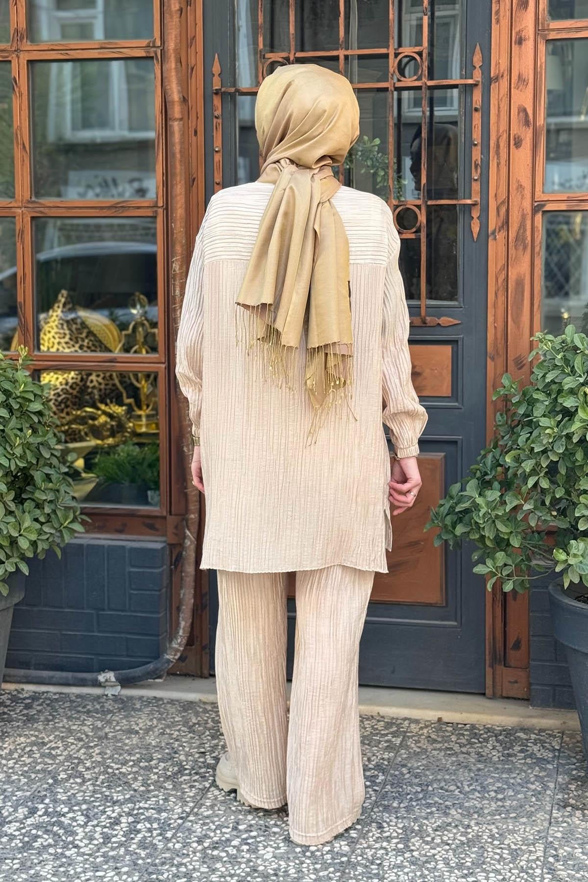 Moodbasic Pantolonlu Takım MB24.626 Bej