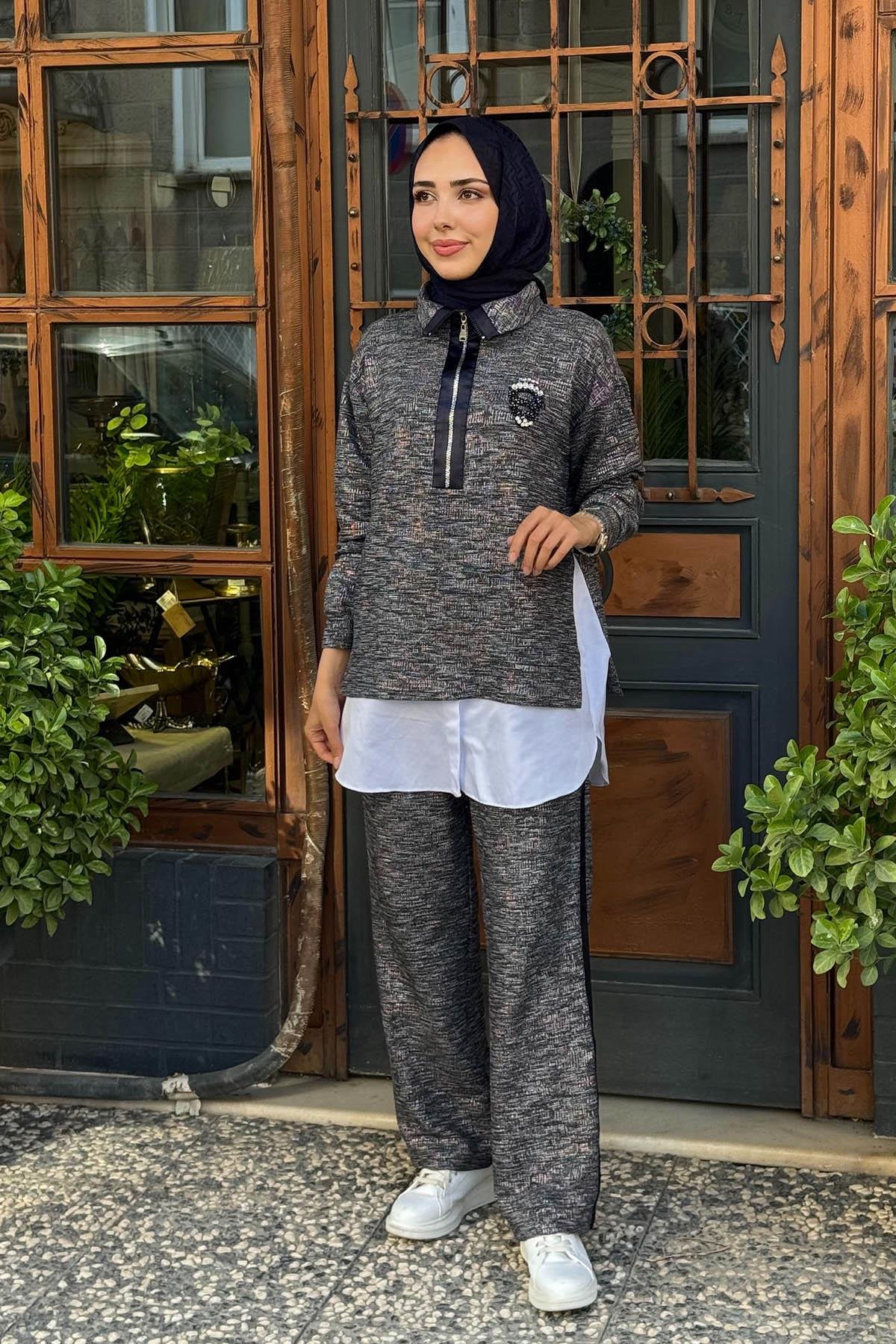 Moodbasic Pantolonlu Takım MB24.697 Lacivert