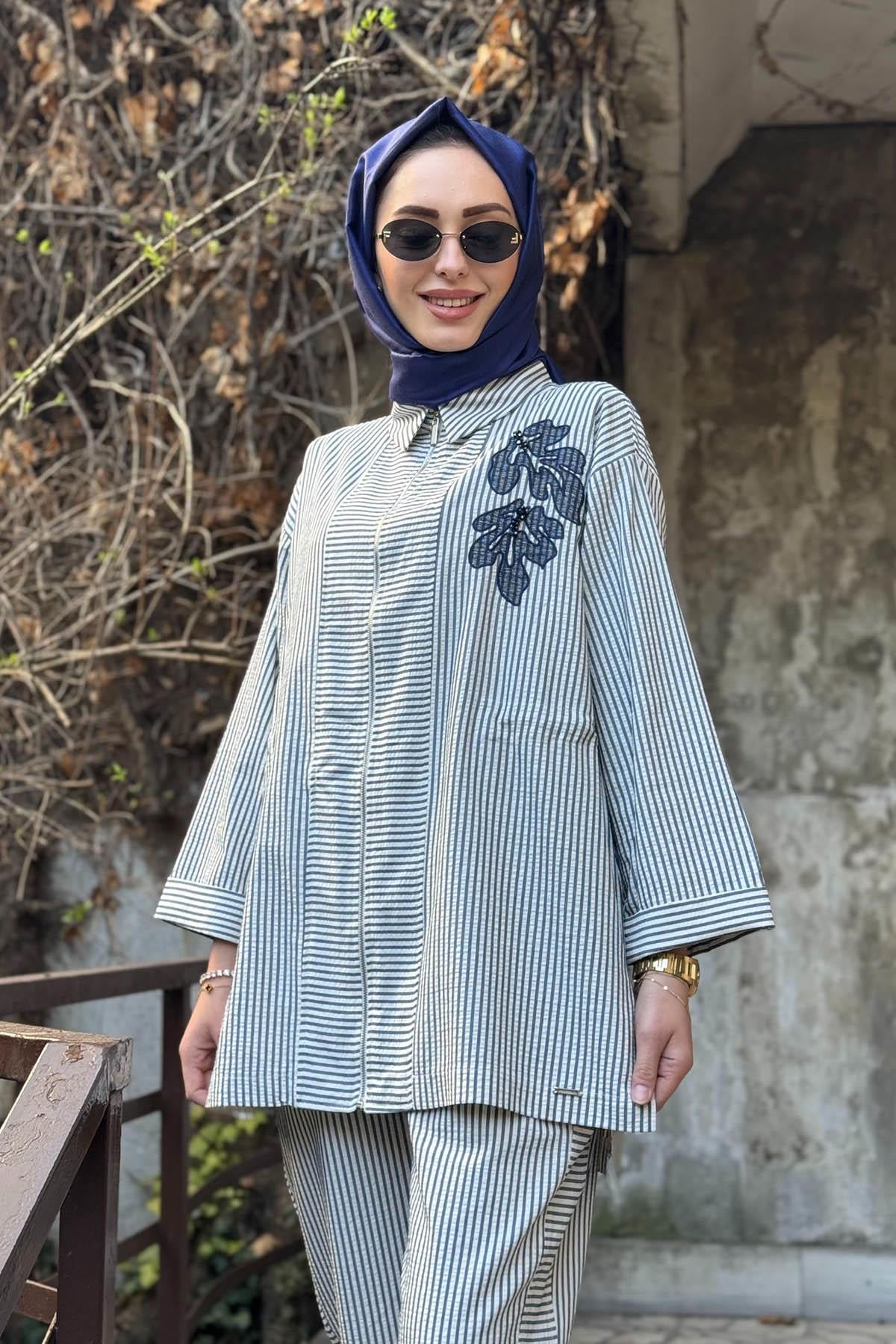 Moodbasic Pantolonlu Takım MB24.653 Lacivert