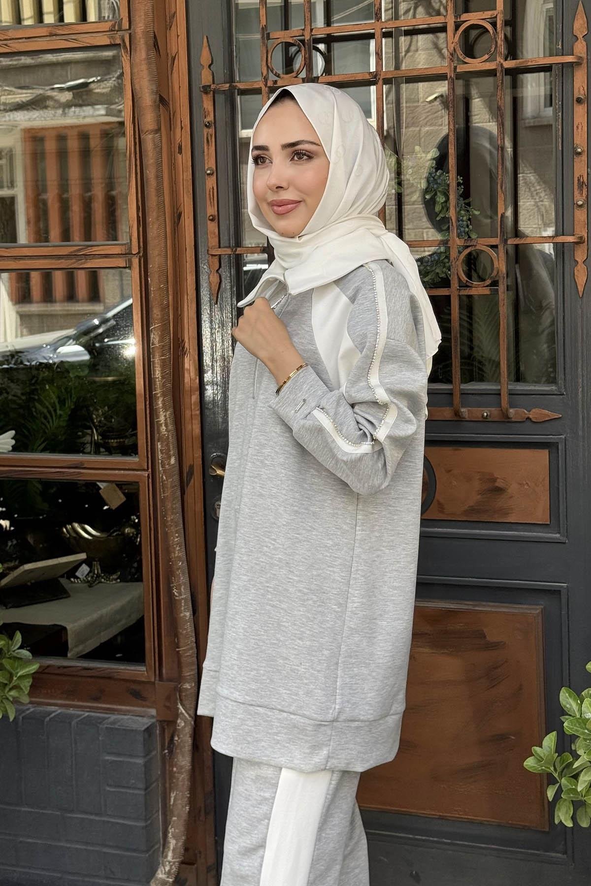 Moodbasic Pantolonlu Takım MB24.692 Gri