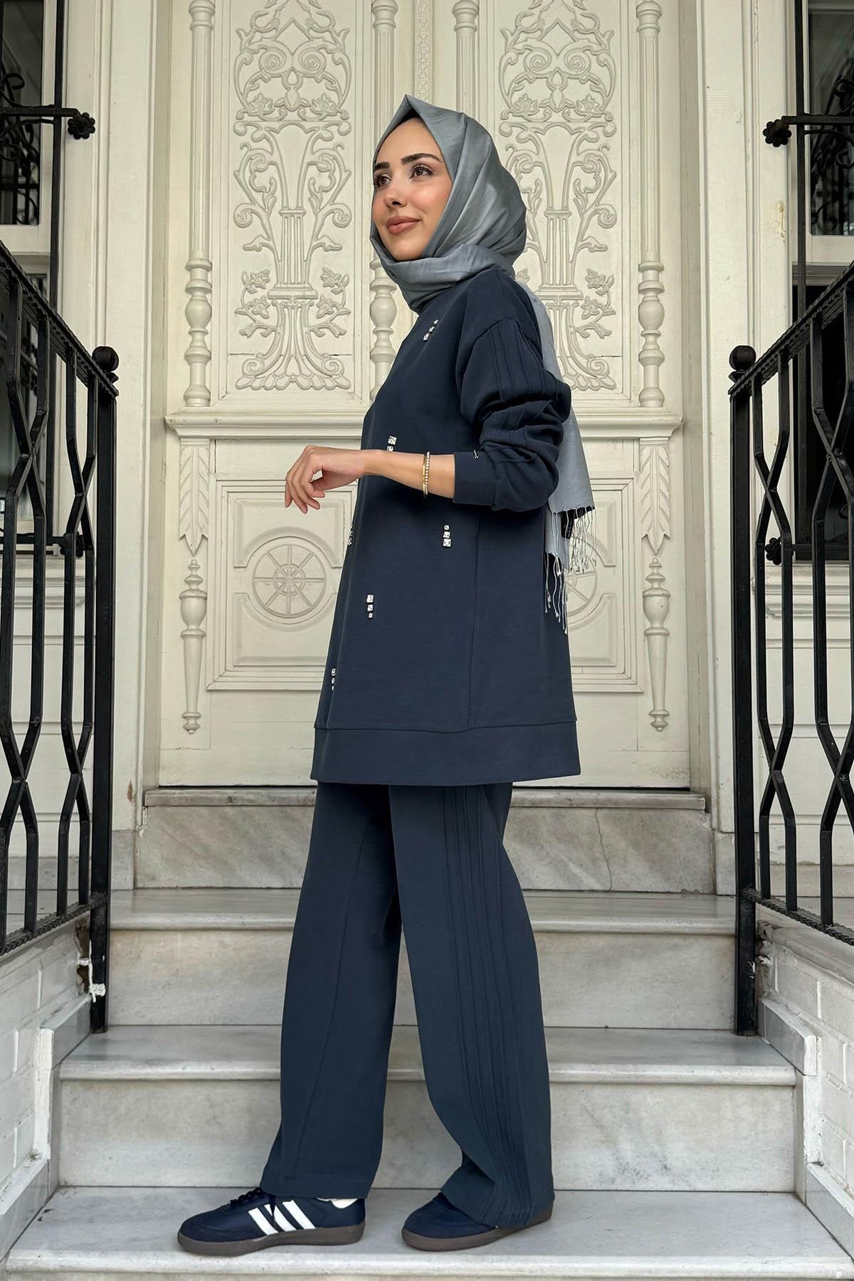 Moodbasic Pantolonlu Takım MB24.703 Duman Mavi