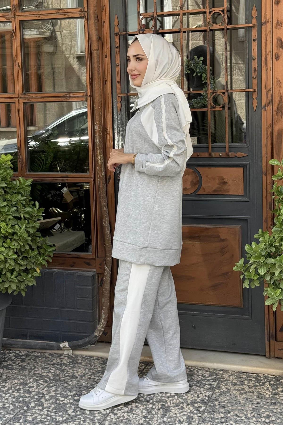 Moodbasic Pantolonlu Takım MB24.692 Gri