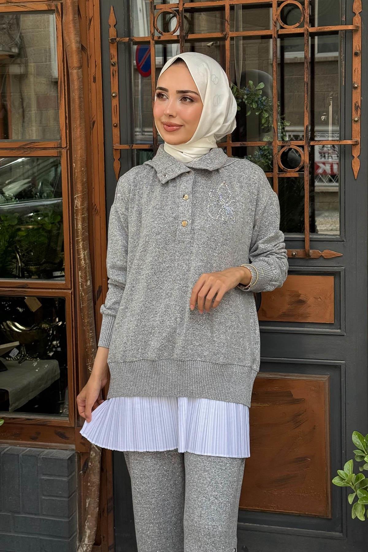 Moodbasic Pantolonlu Takım MB30.40 Gri