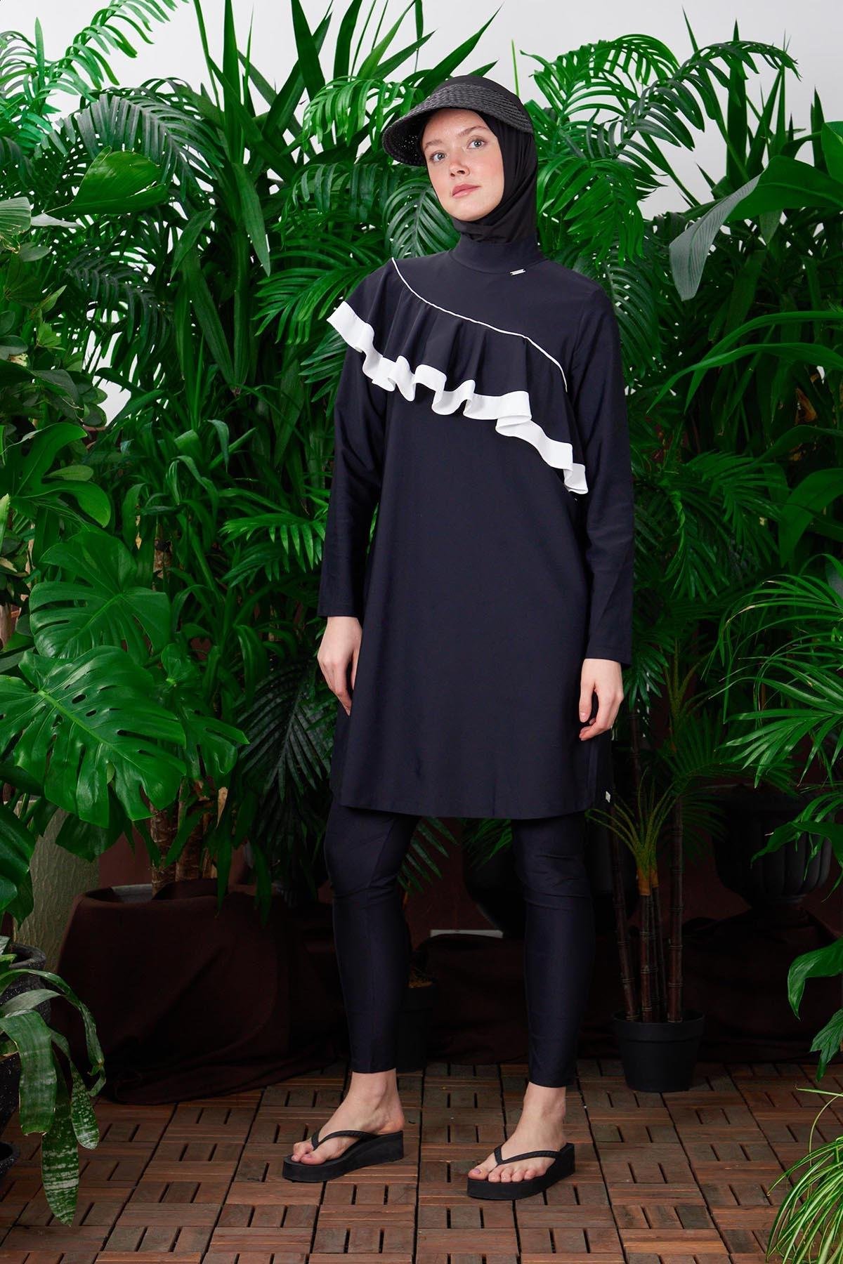 Moodbasic Tesettür Mayosu SW36186 Siyah