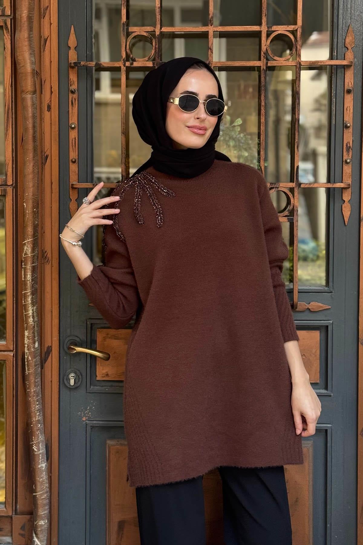 Moodbasic Triko Tunik MA30.06 Kahve