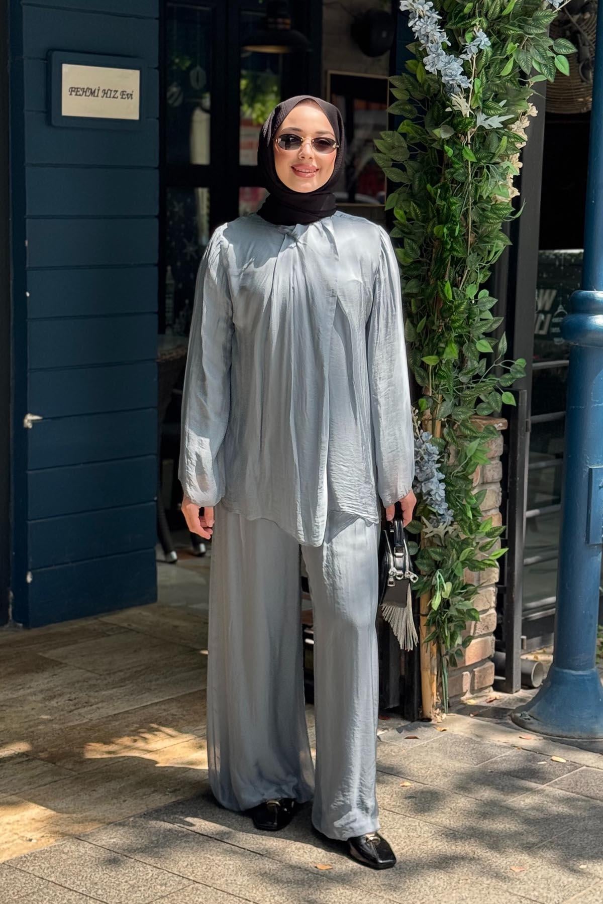 MOOR Chic Pantolonlu Takım 26S9028 Gri