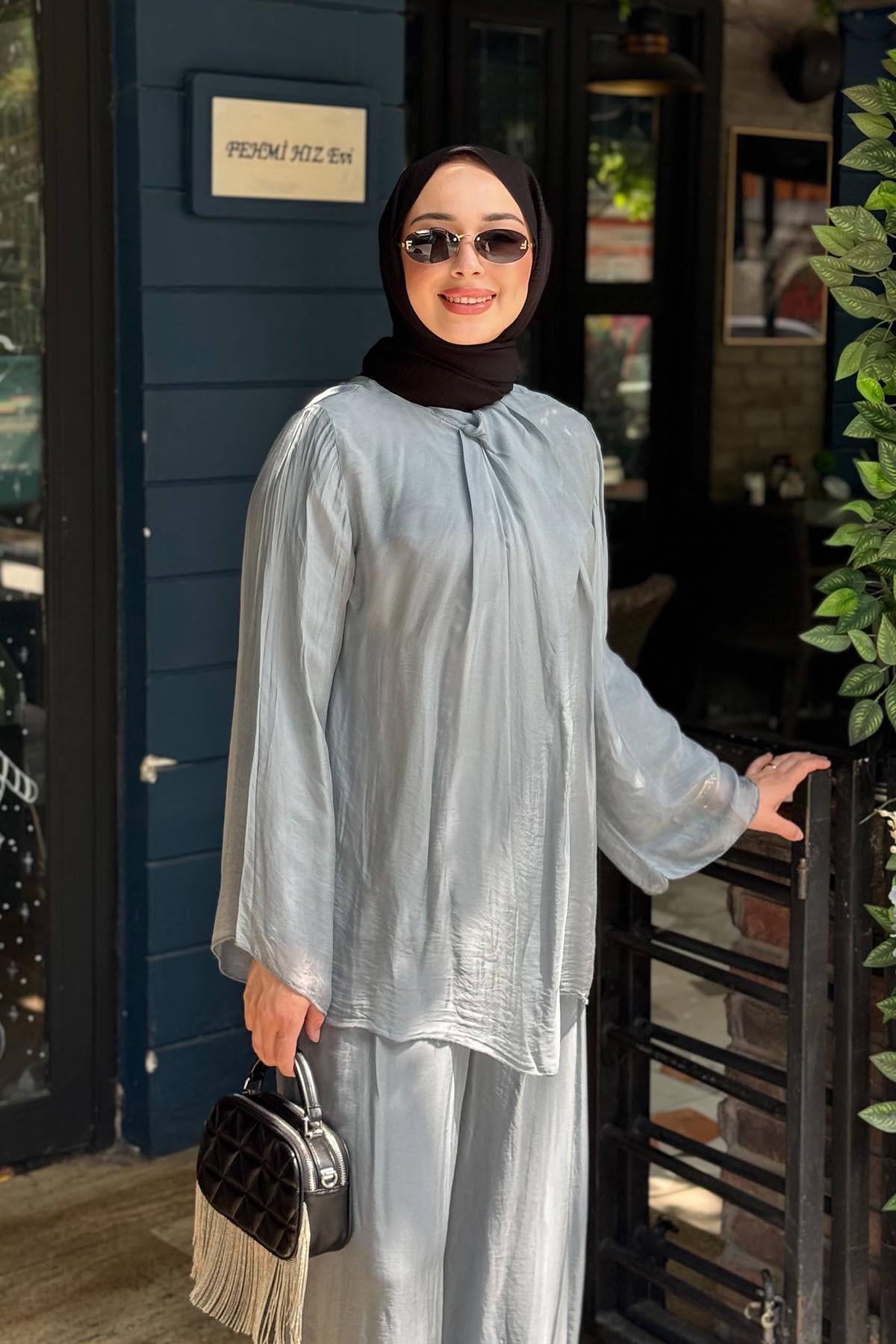 MOOR Chic Pantolonlu Takım 26S9028 Gri
