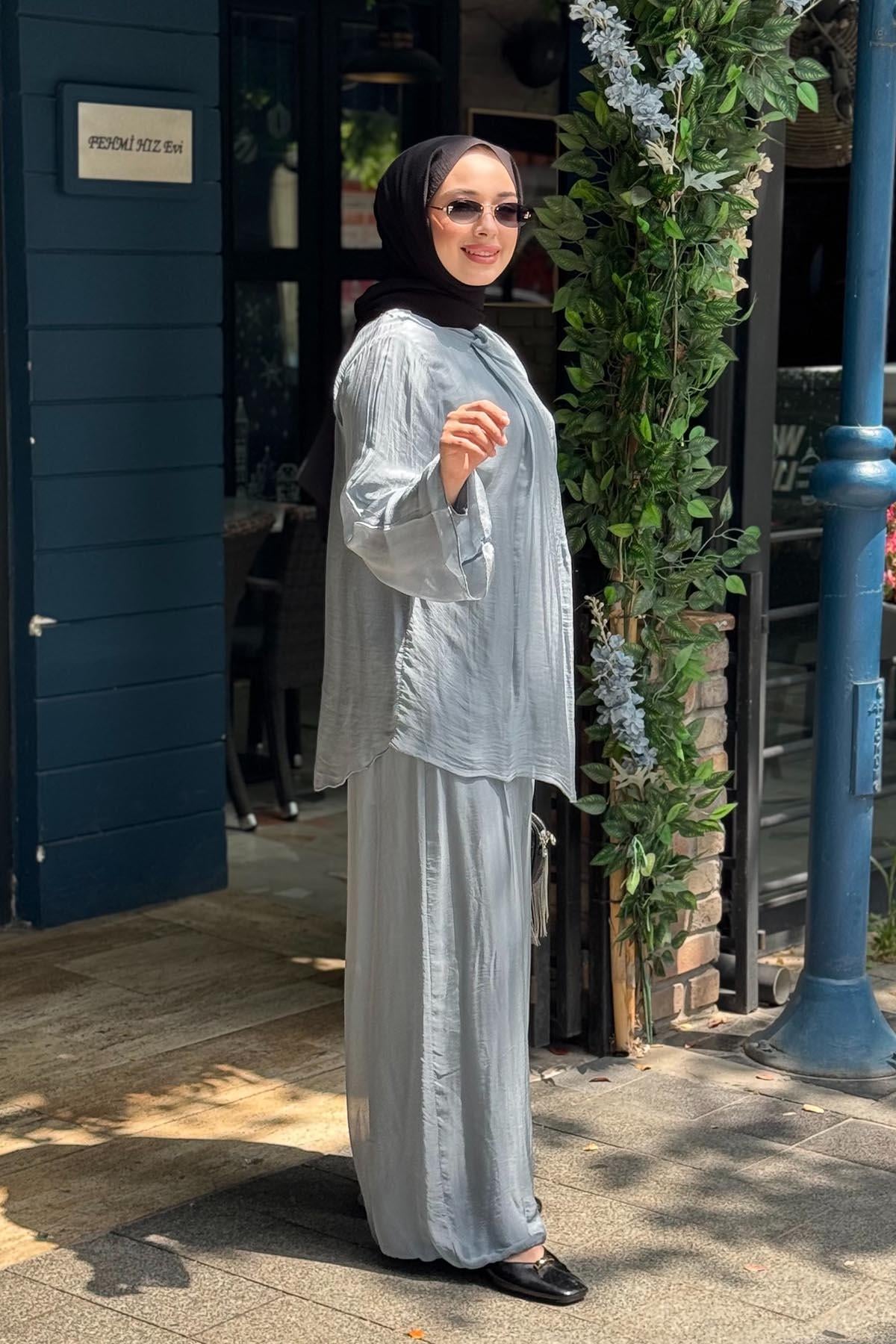MOOR Chic Pantolonlu Takım 26S9028 Gri