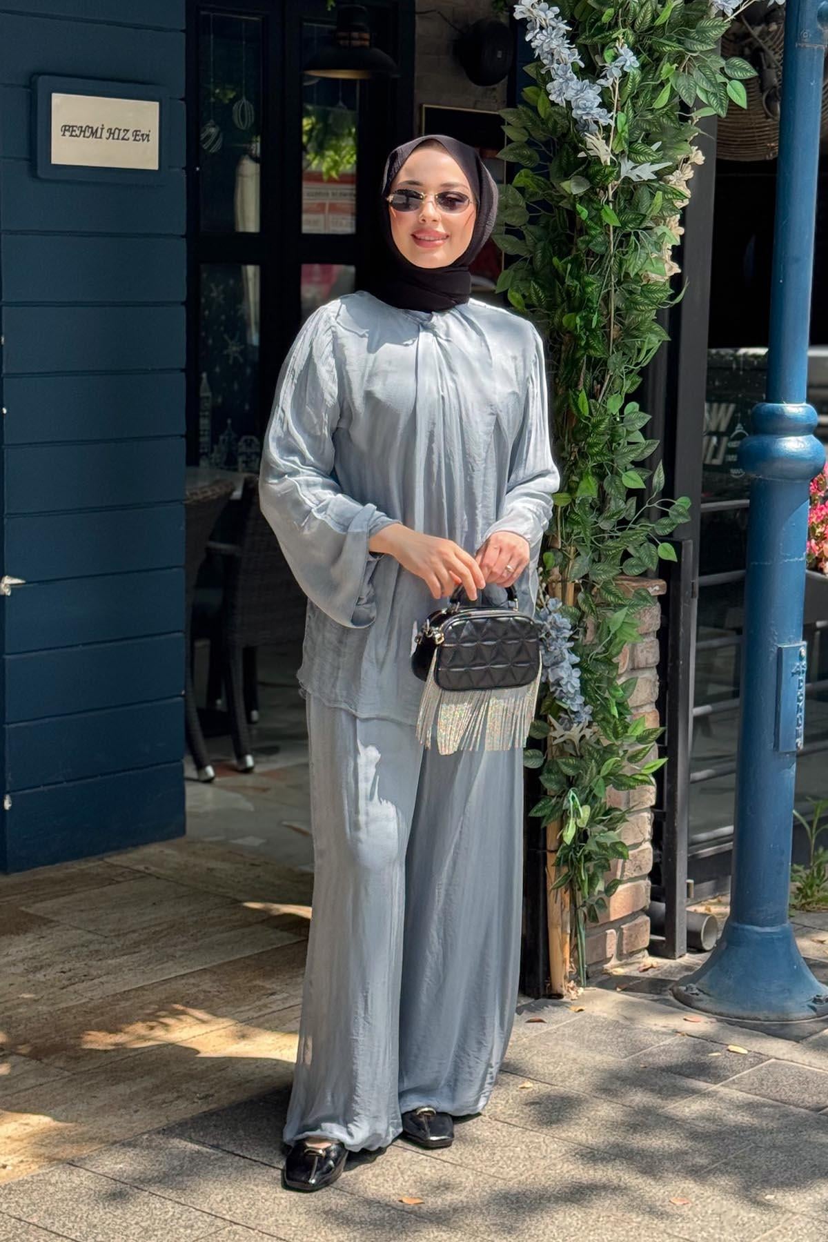 MOOR Chic Pantolonlu Takım 26S9028 Gri