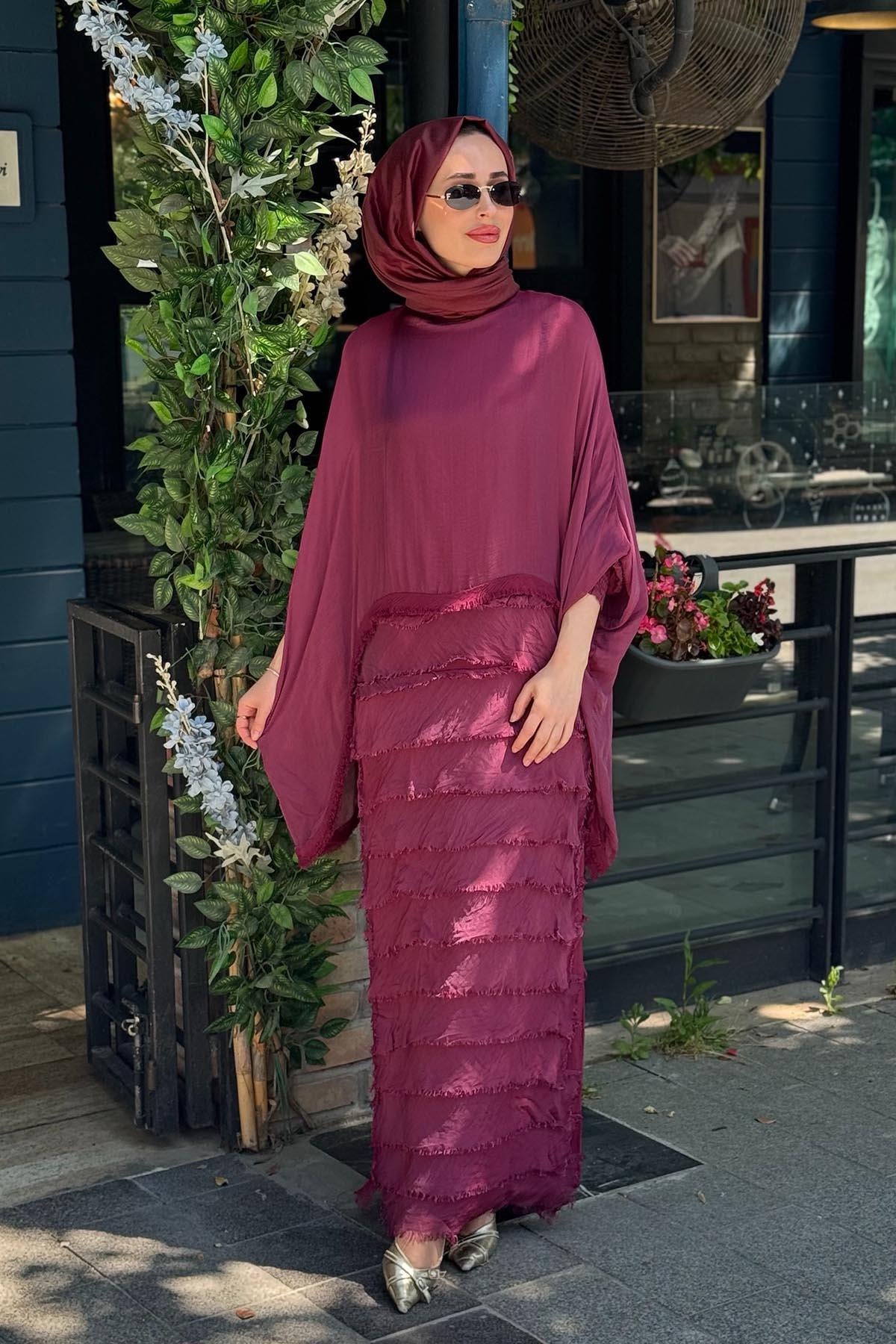 MOOR Femme Elbise 26S9006 Mürdüm