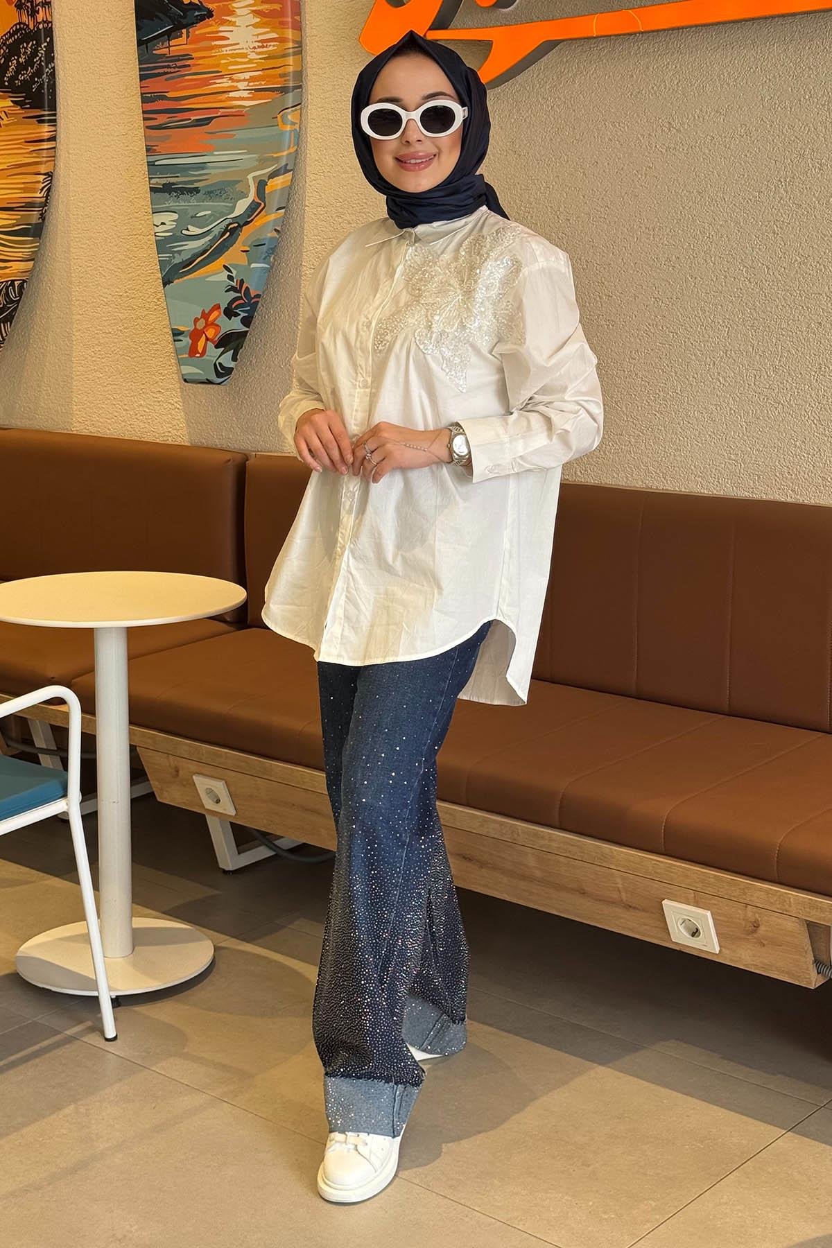 MOOR Gömlek 25W8007 Ekru