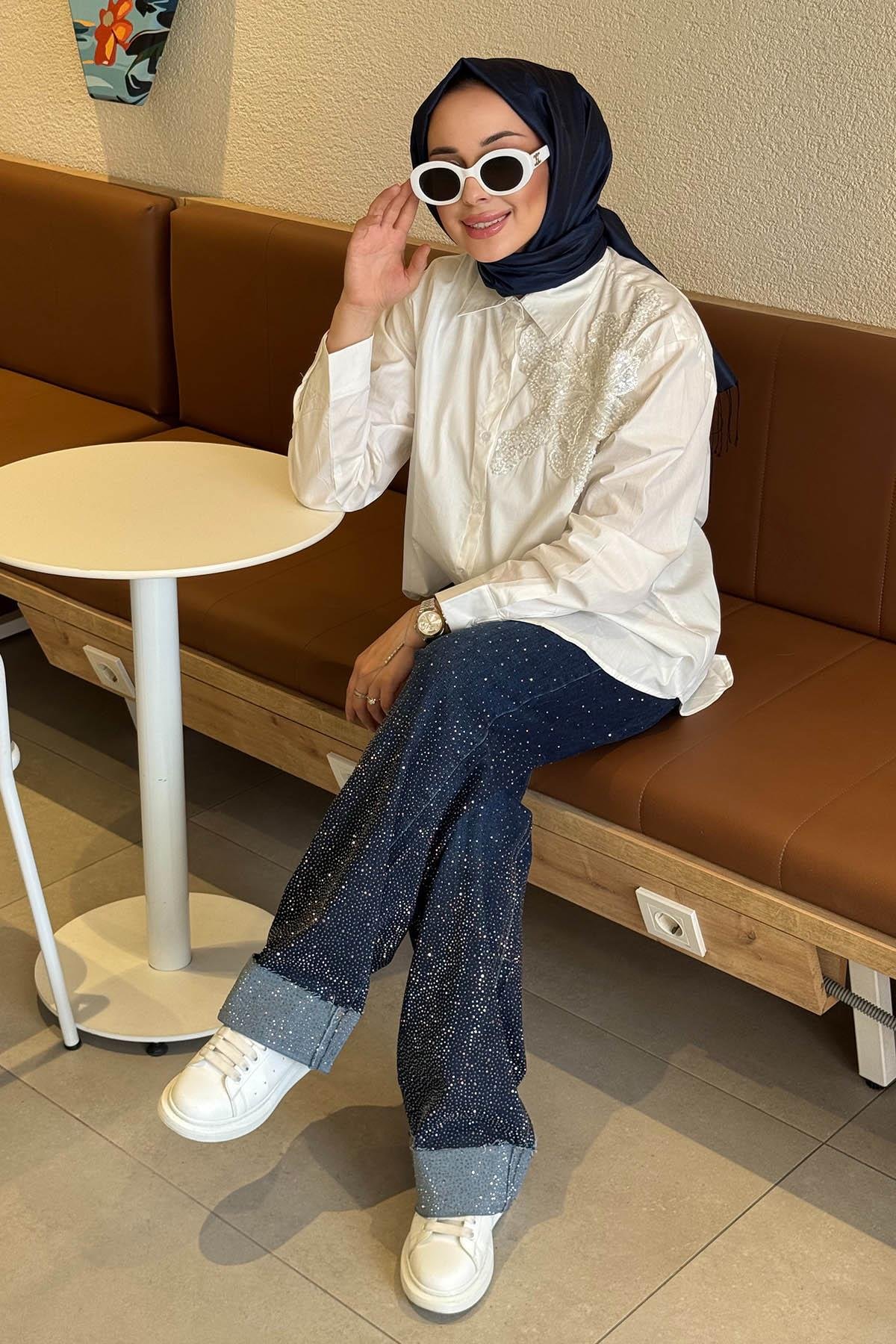 MOOR Gömlek 25W8007 Ekru