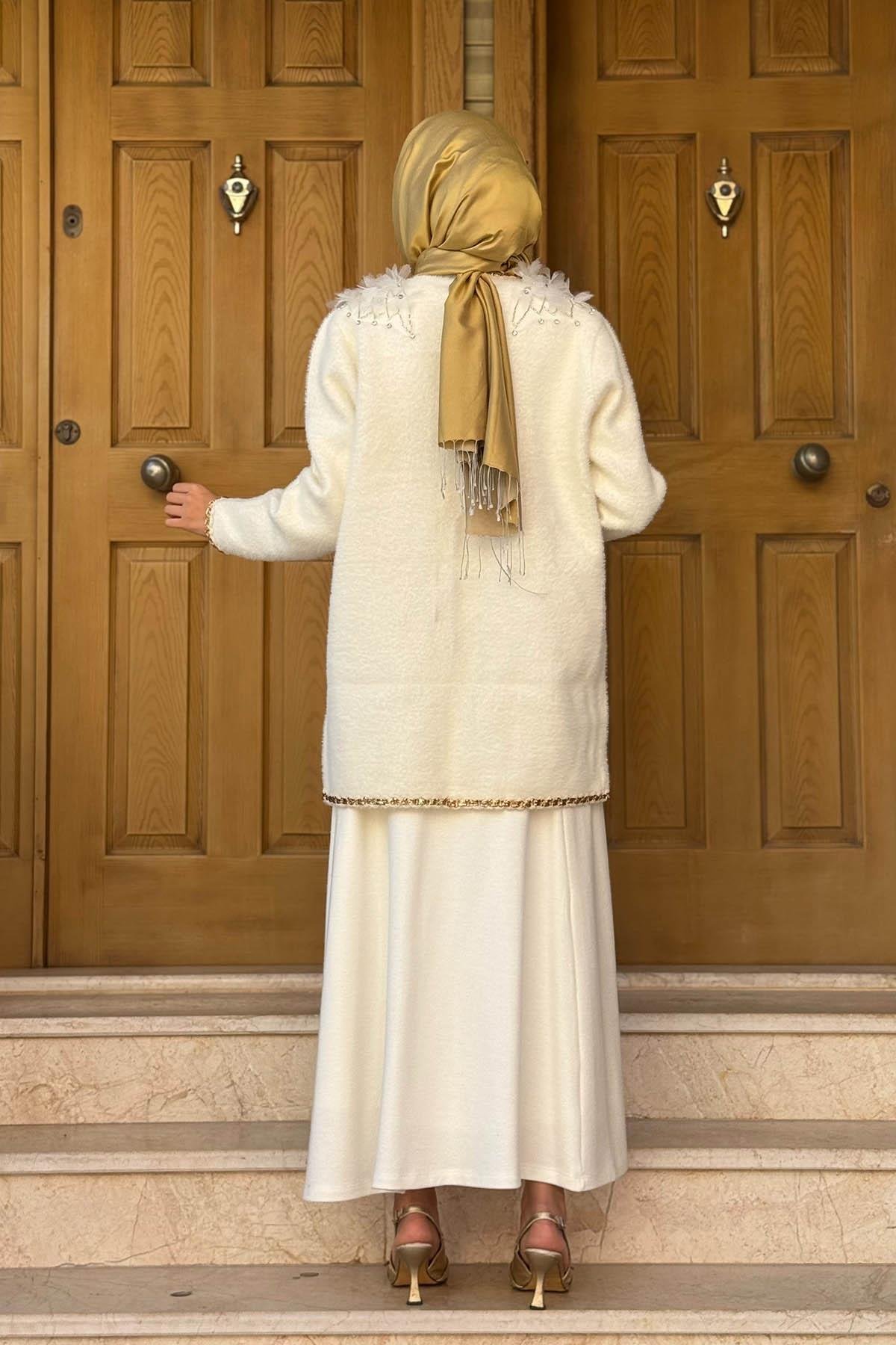 MOOR Hırka 25W6003 Ekru