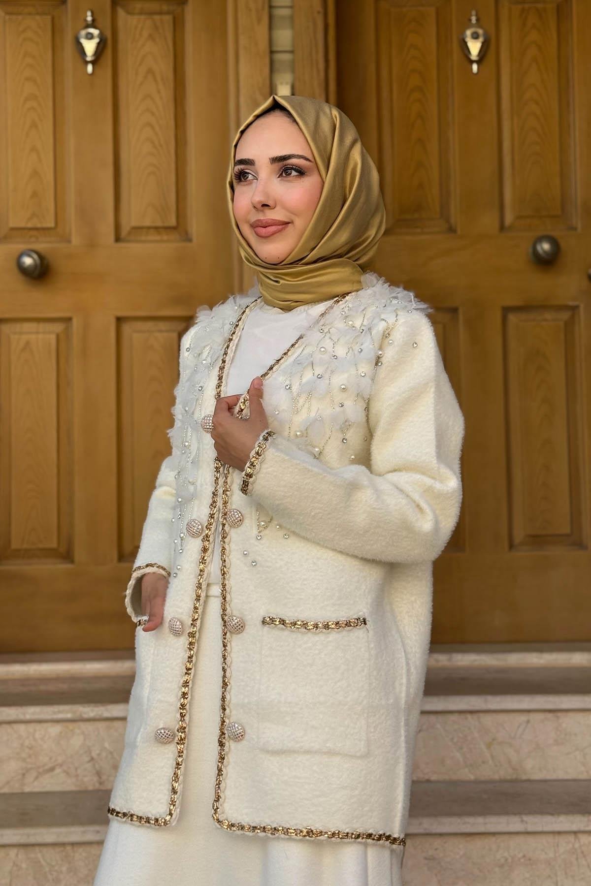 MOOR Hırka 25W6003 Ekru