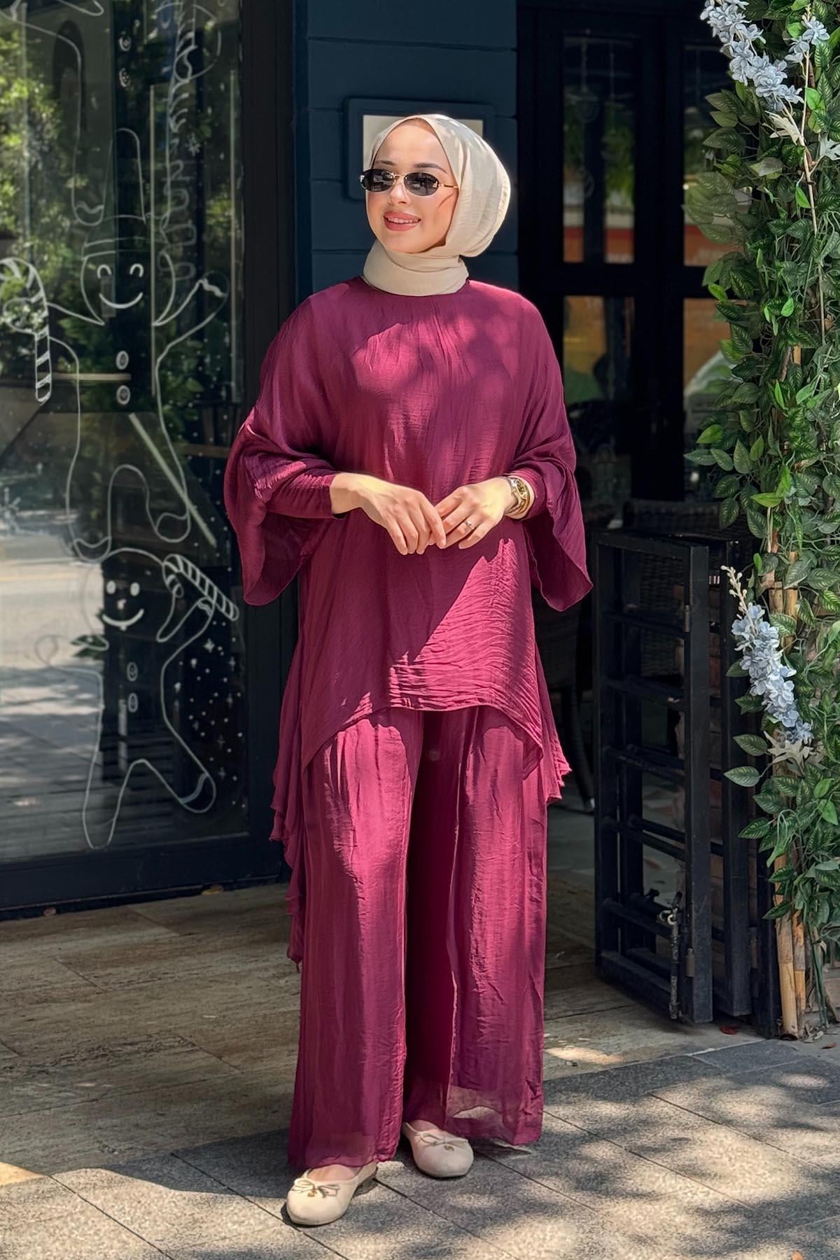 MOOR Lugn Pantolonlu Takım 26S9022 Mürdüm