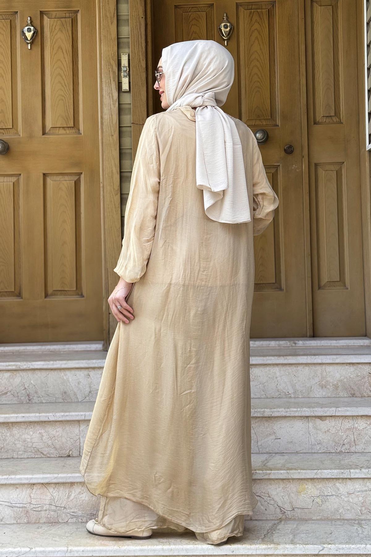 MOOR Pantolonlu Takım 25S3007 Bej