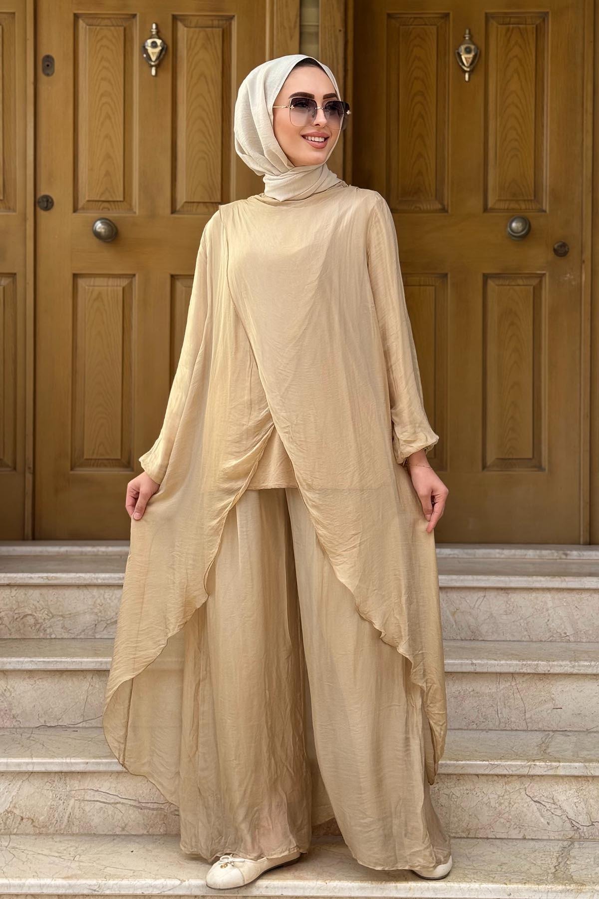 MOOR Pantolonlu Takım 25S3007 Bej