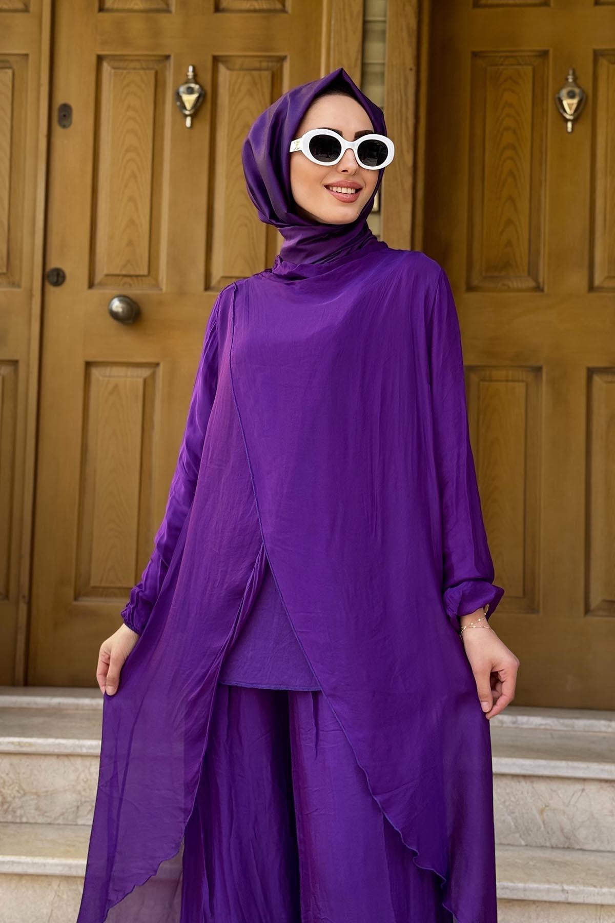 MOOR Pantolonlu Takım 25S3007 Mor