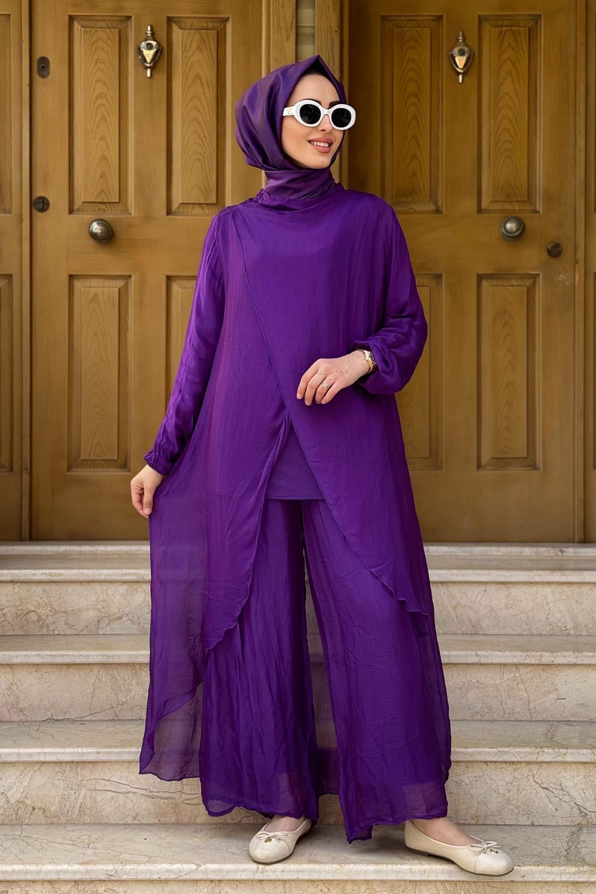 MOOR Pantolonlu Takım 25S3007 Mor