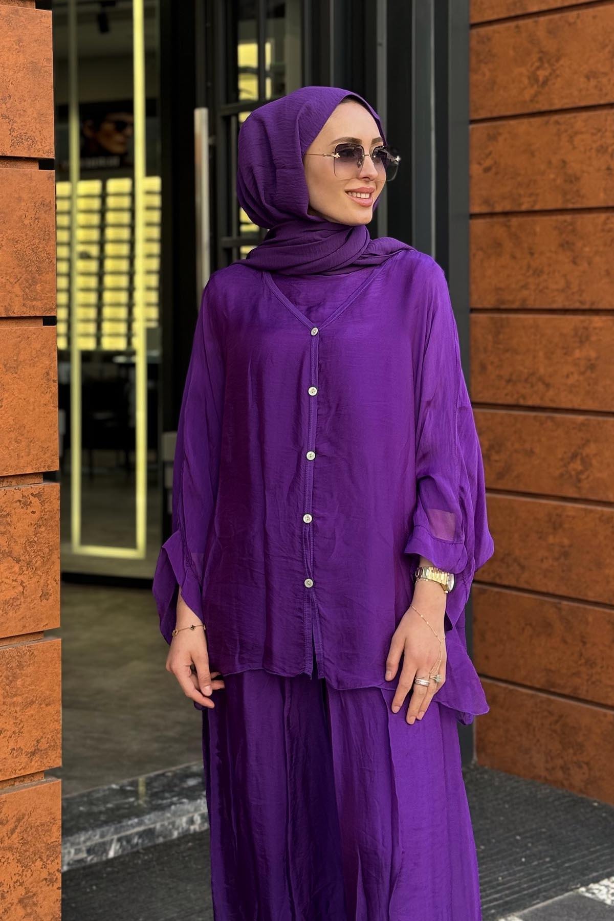 MOOR Pantolonlu Takım 25S3011 Mor