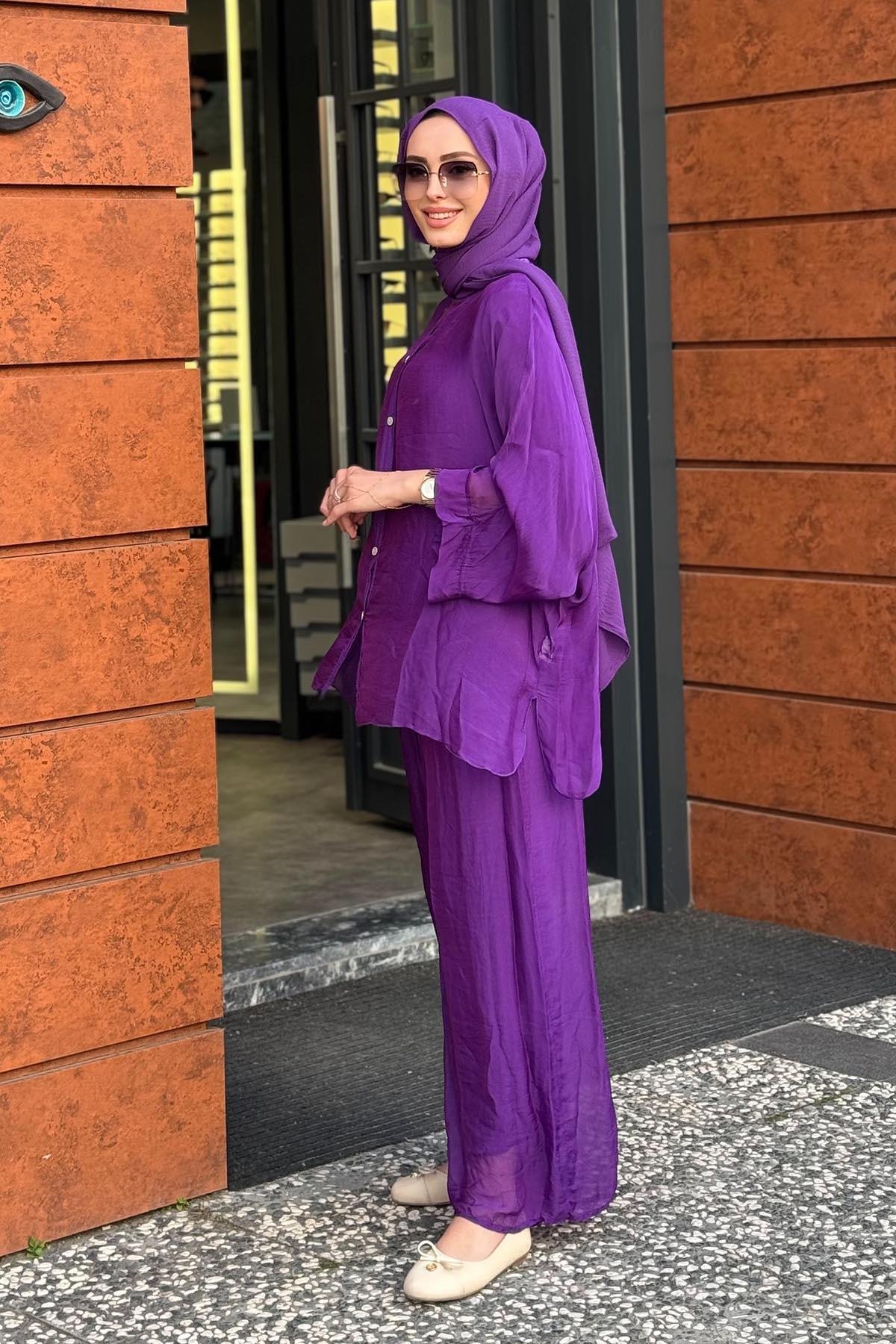 MOOR Pantolonlu Takım 25S3011 Mor