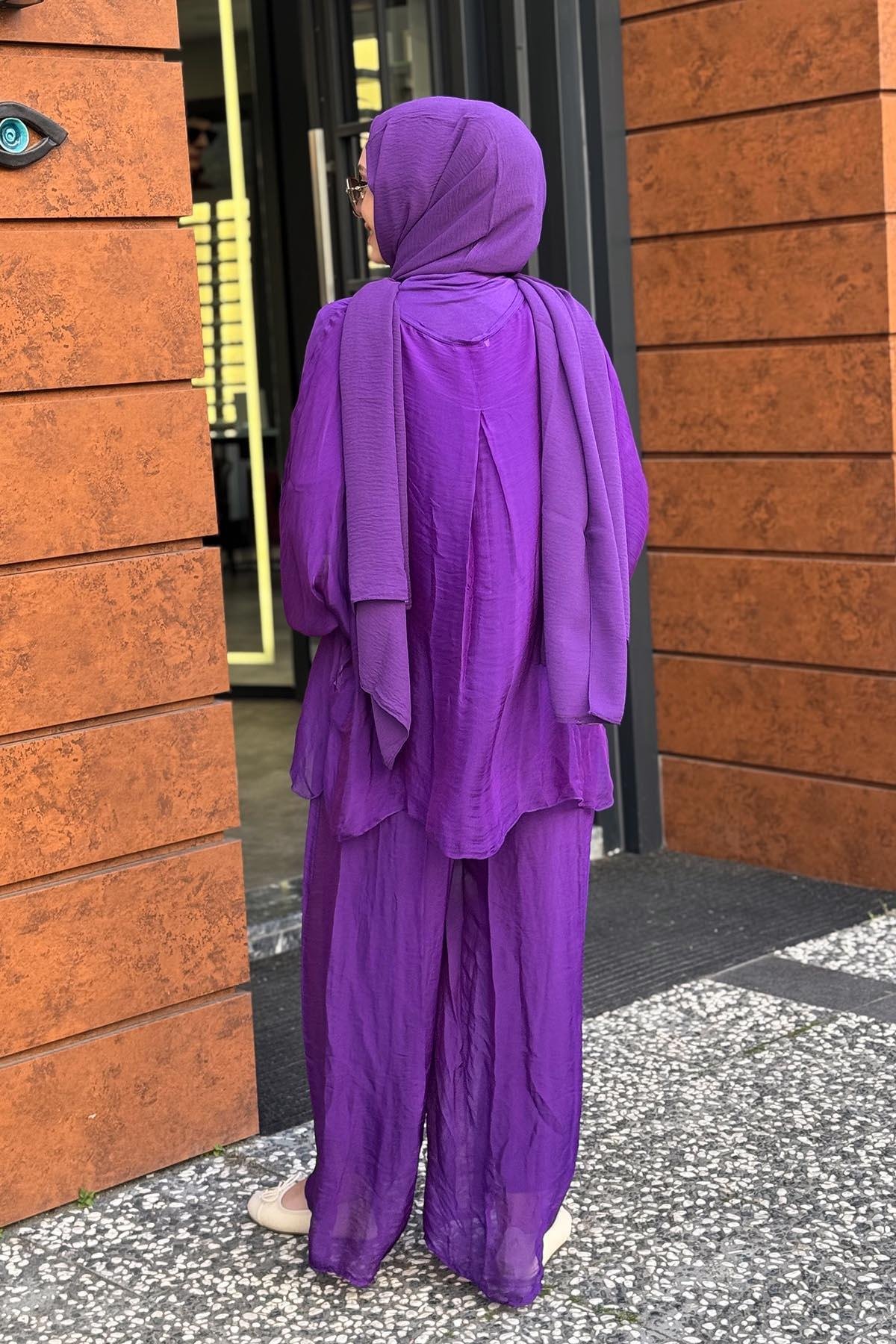 MOOR Pantolonlu Takım 25S3011 Mor
