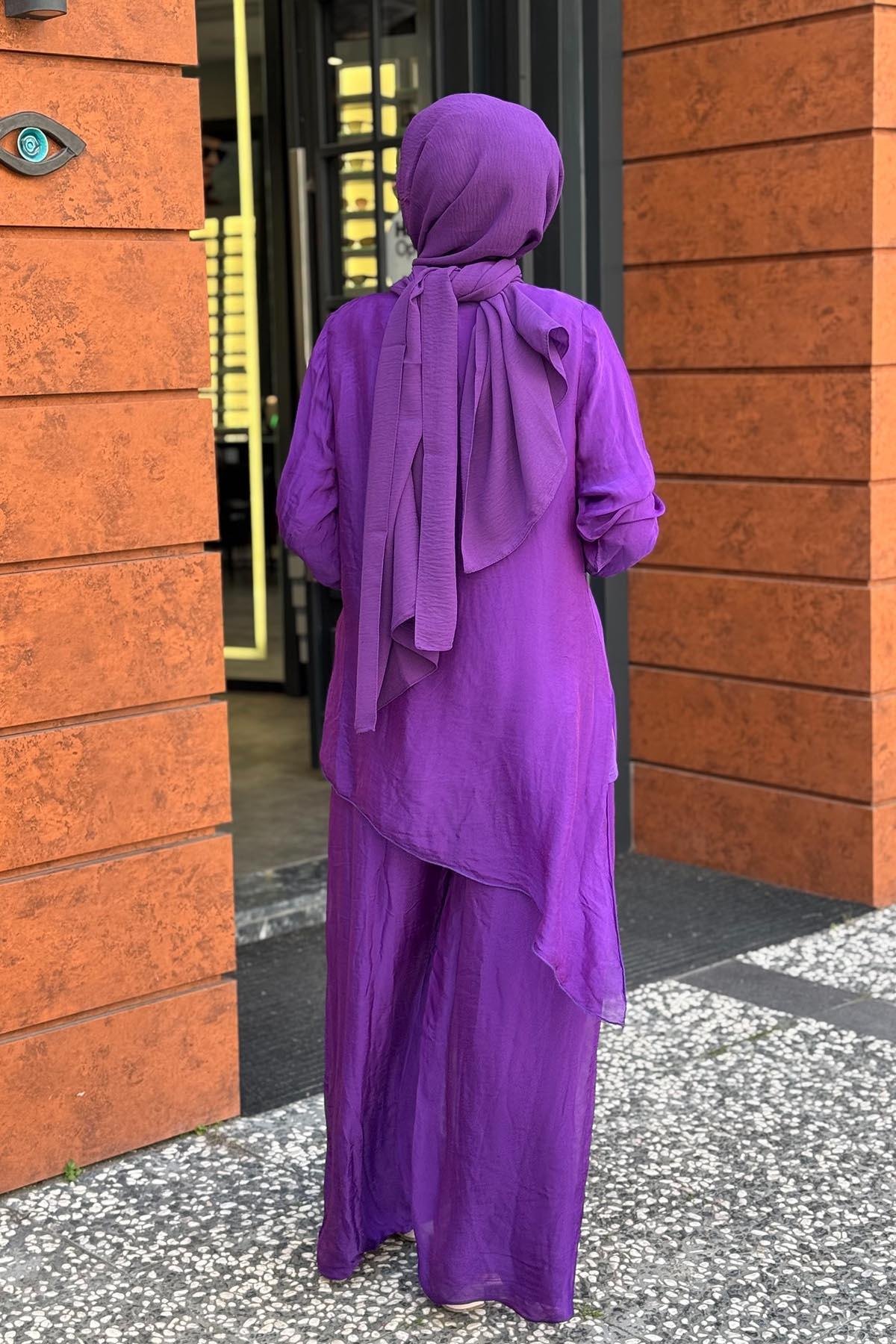MOOR Pantolonlu Takım 25S3012 Mor