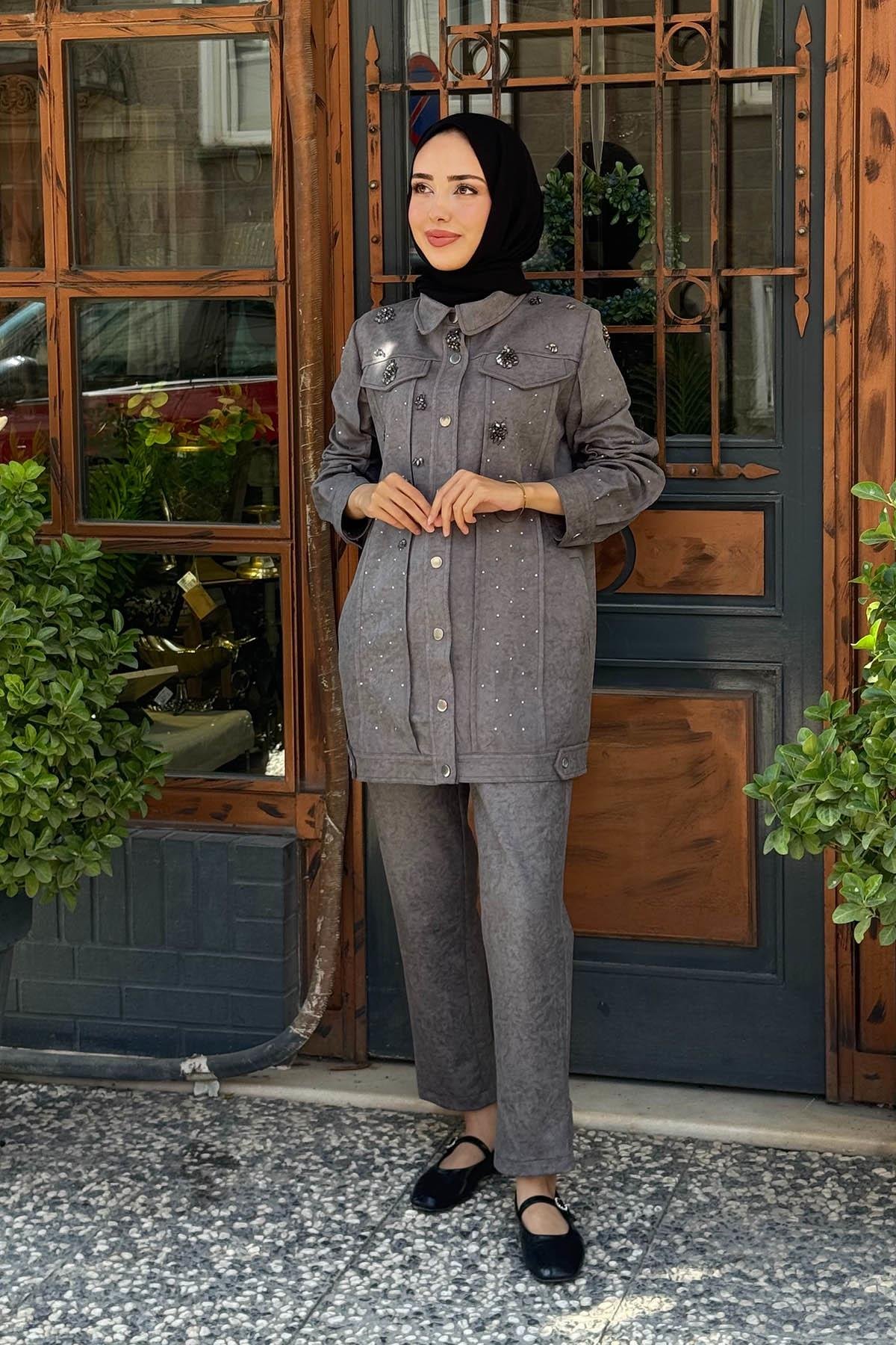 MOOR Pantolonlu Takım 25W4004 Gri