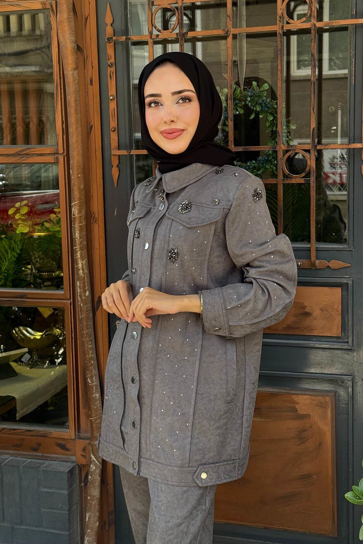 MOOR Pantolonlu Takım 25W4004 Gri