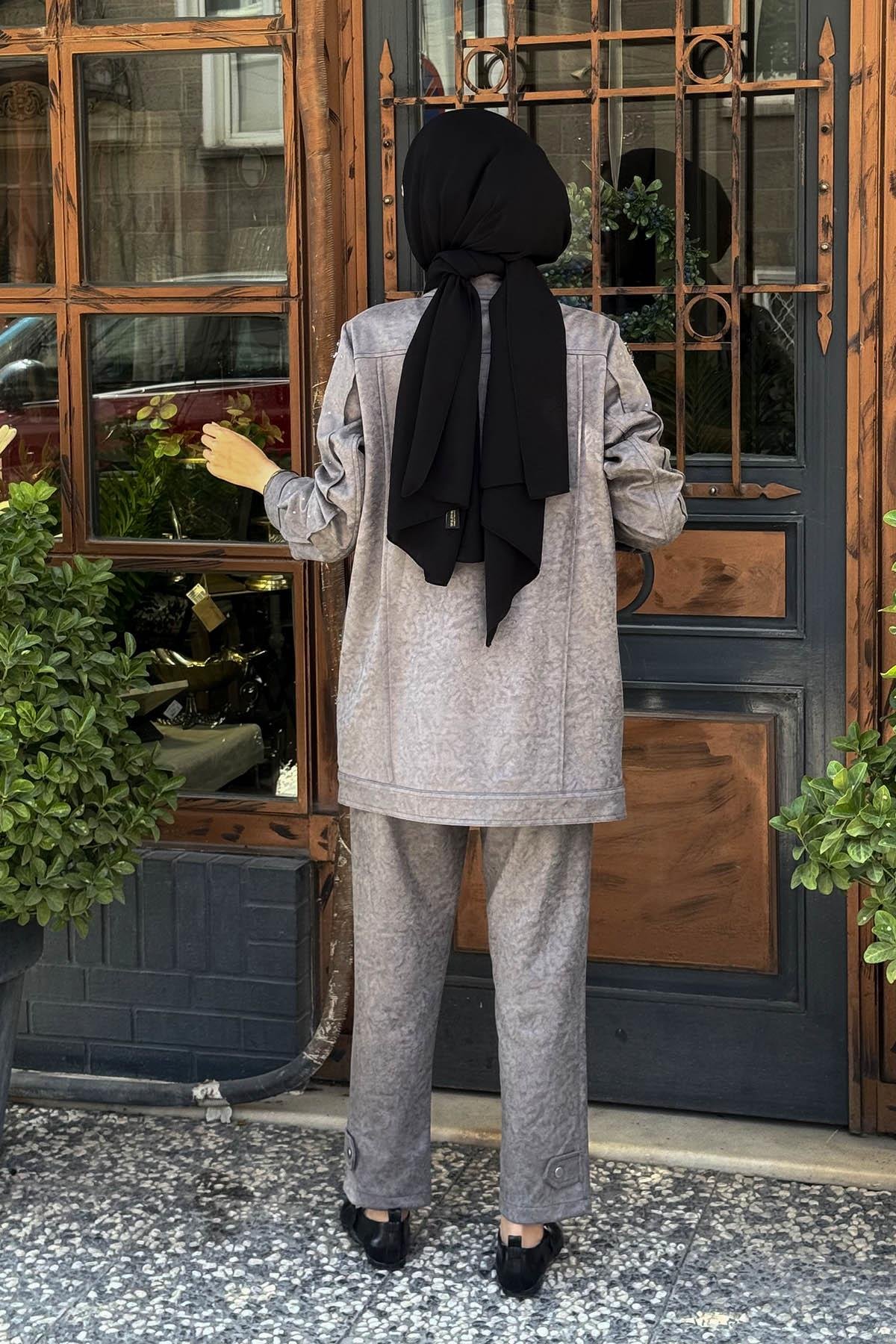 MOOR Pantolonlu Takım 25W4004 Gri